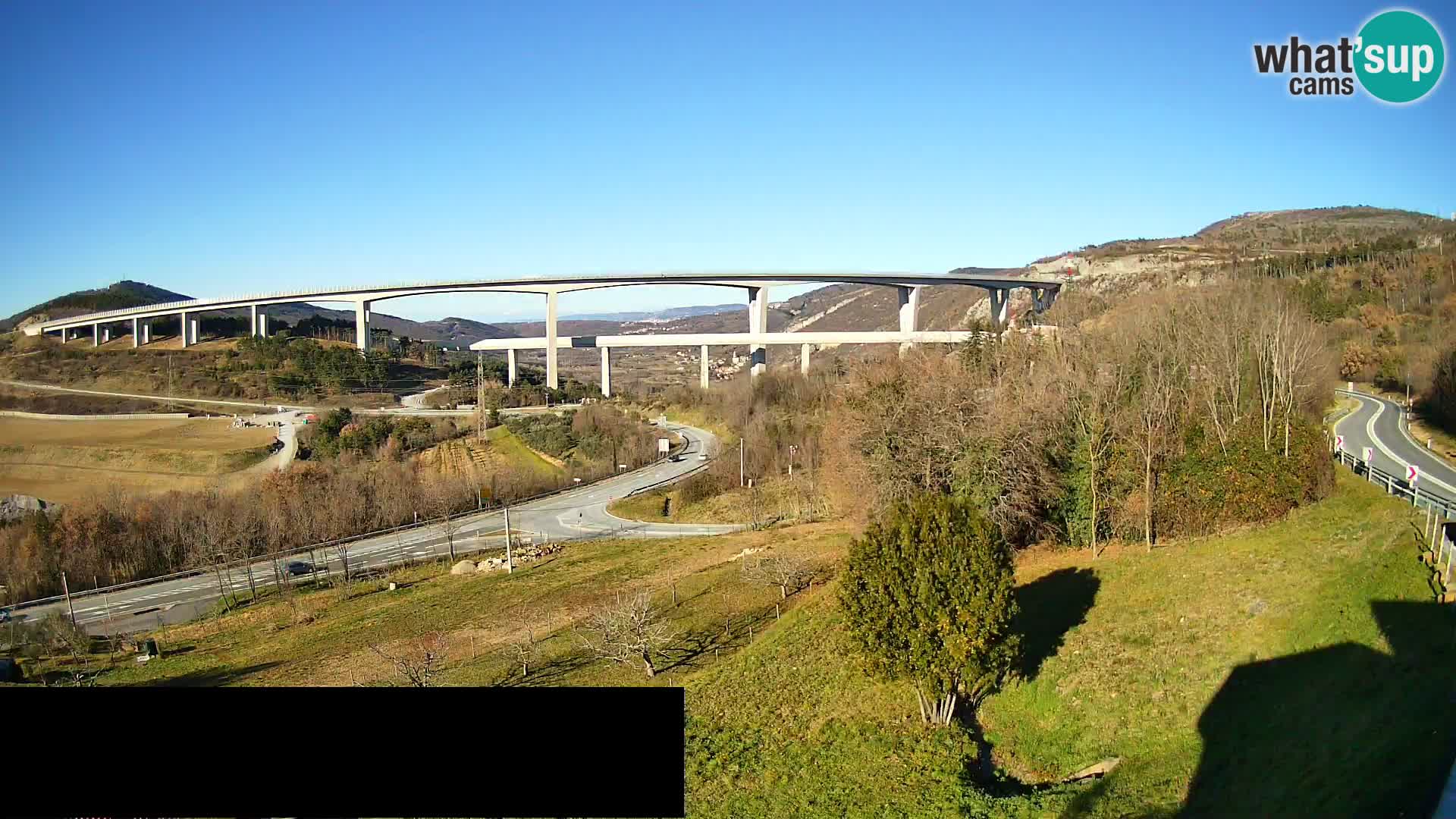 Livecam  Črni Kal Viadotto – panorama dal Viki Burger