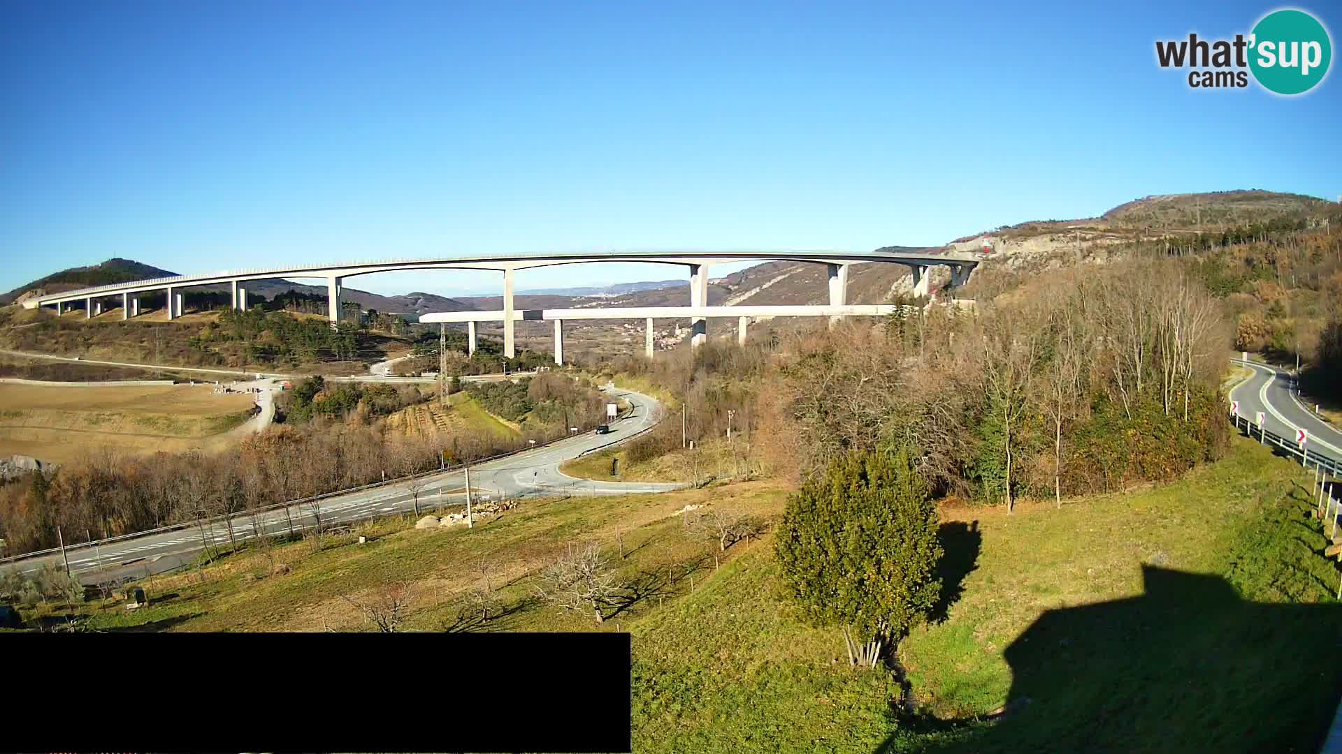 Livecam  Črni Kal Viadotto – panorama dal Viki Burger