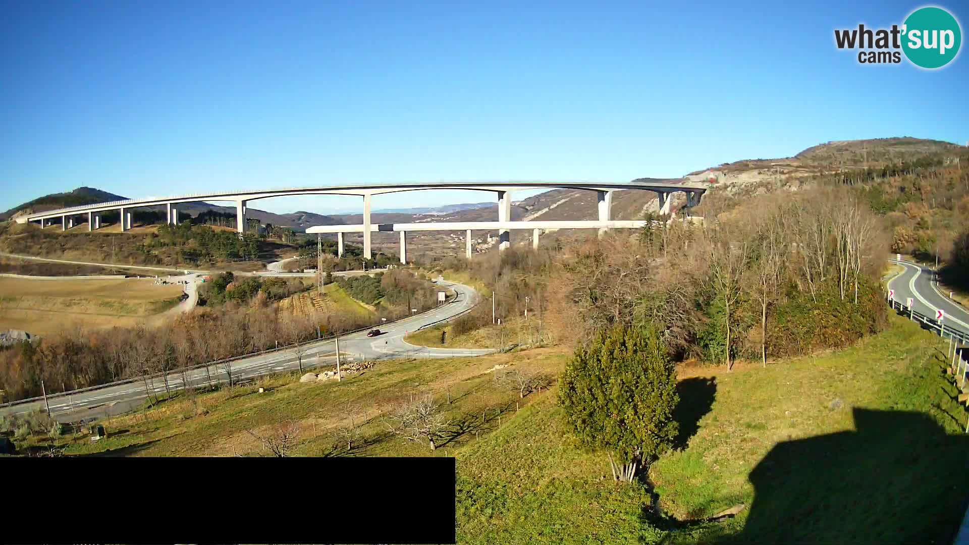 Livecam  Črni Kal Viadotto – panorama dal Viki Burger