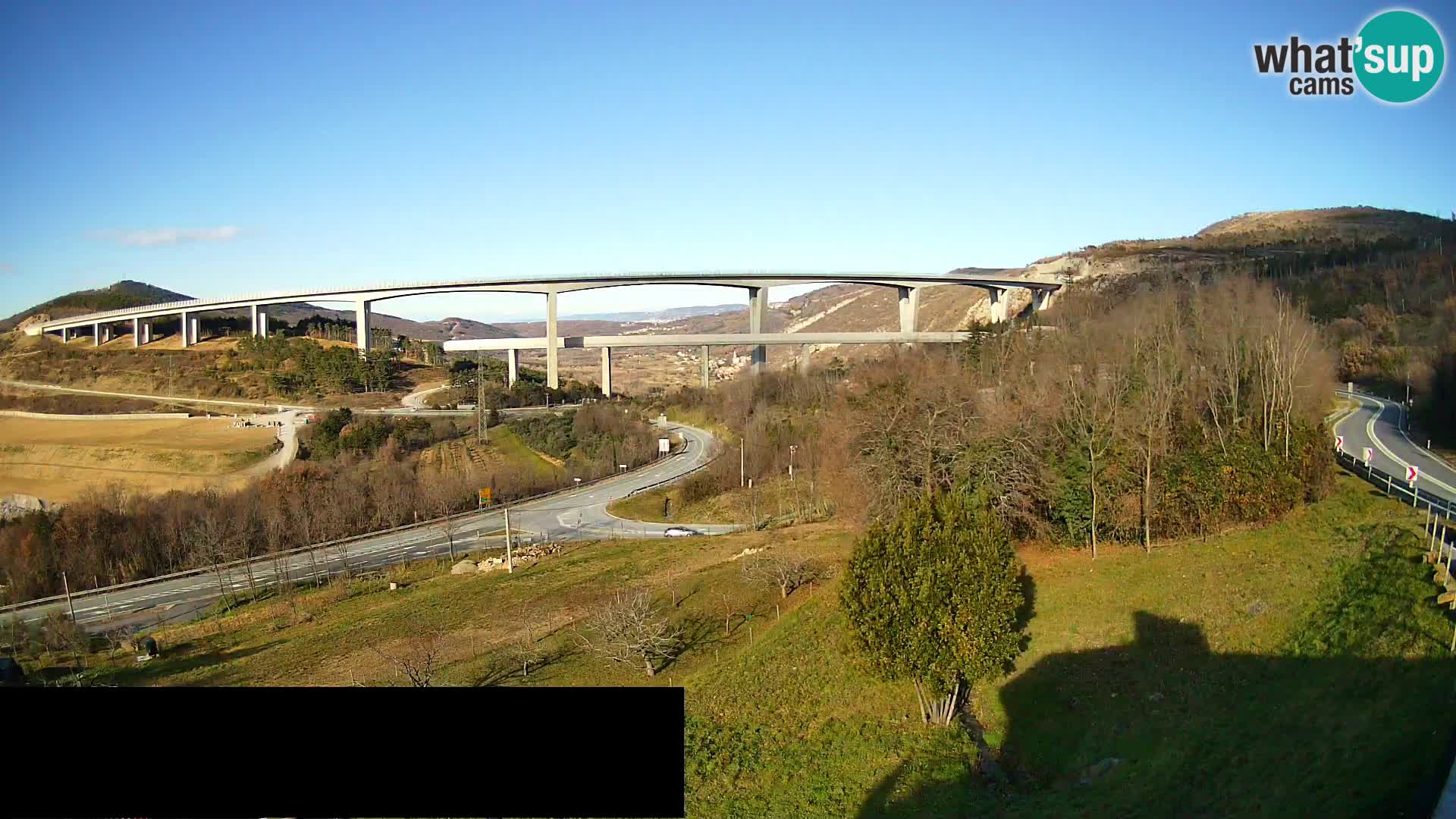 Livecam  Črni Kal Viadotto – panorama dal Viki Burger