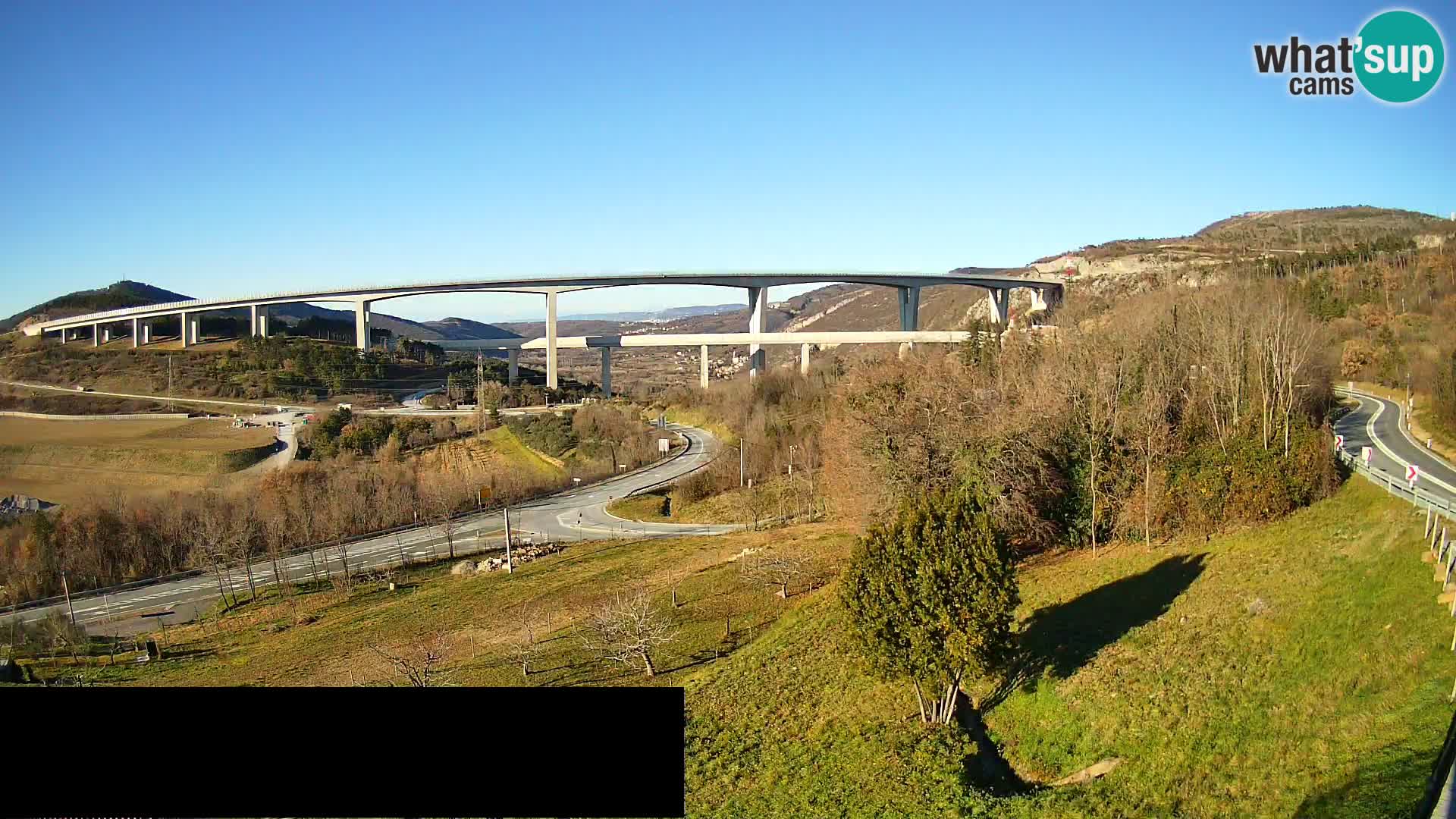 Livecam  Črni Kal Viadotto – panorama dal Viki Burger