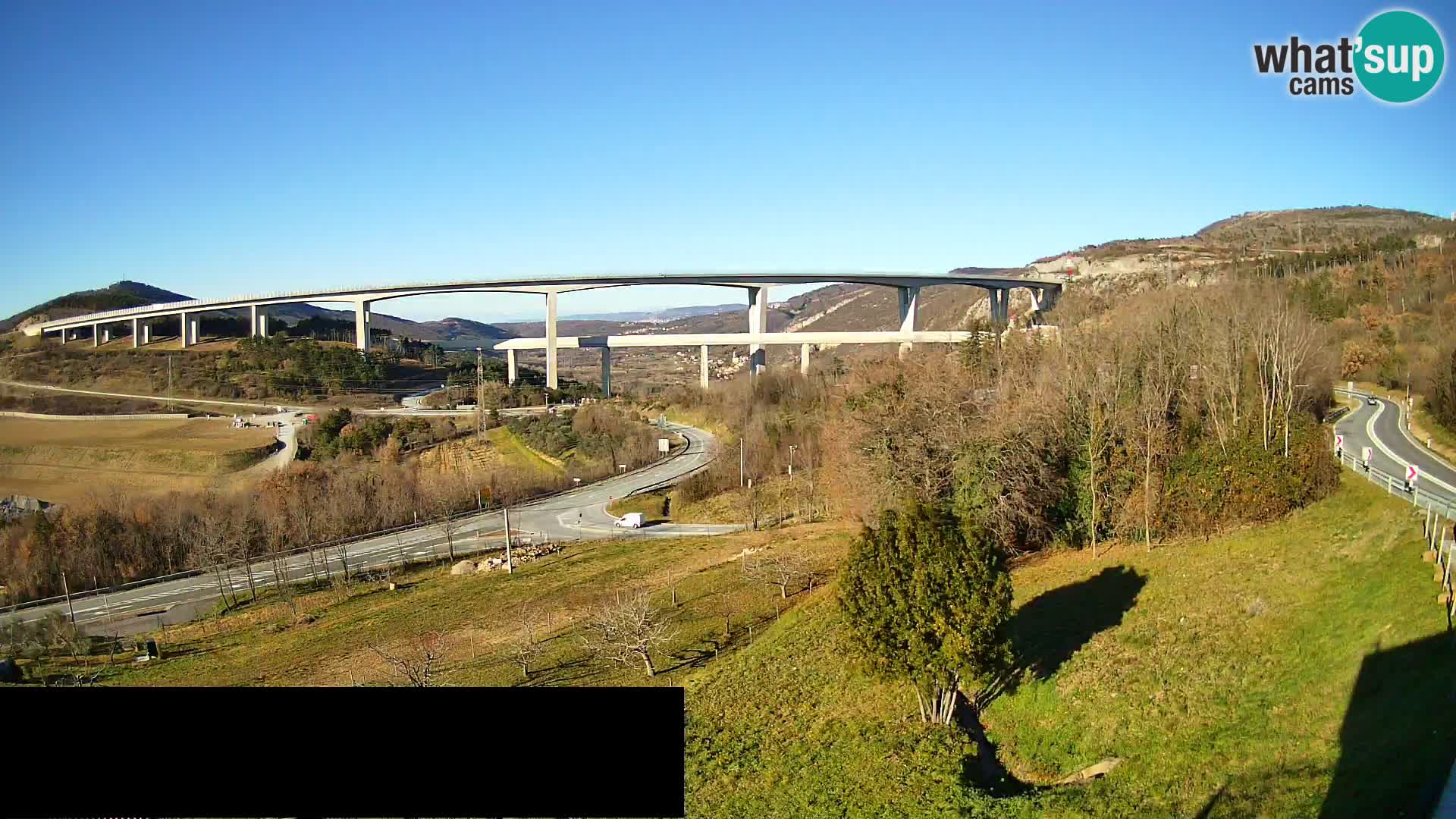 Livecam  Črni Kal Viadotto – panorama dal Viki Burger