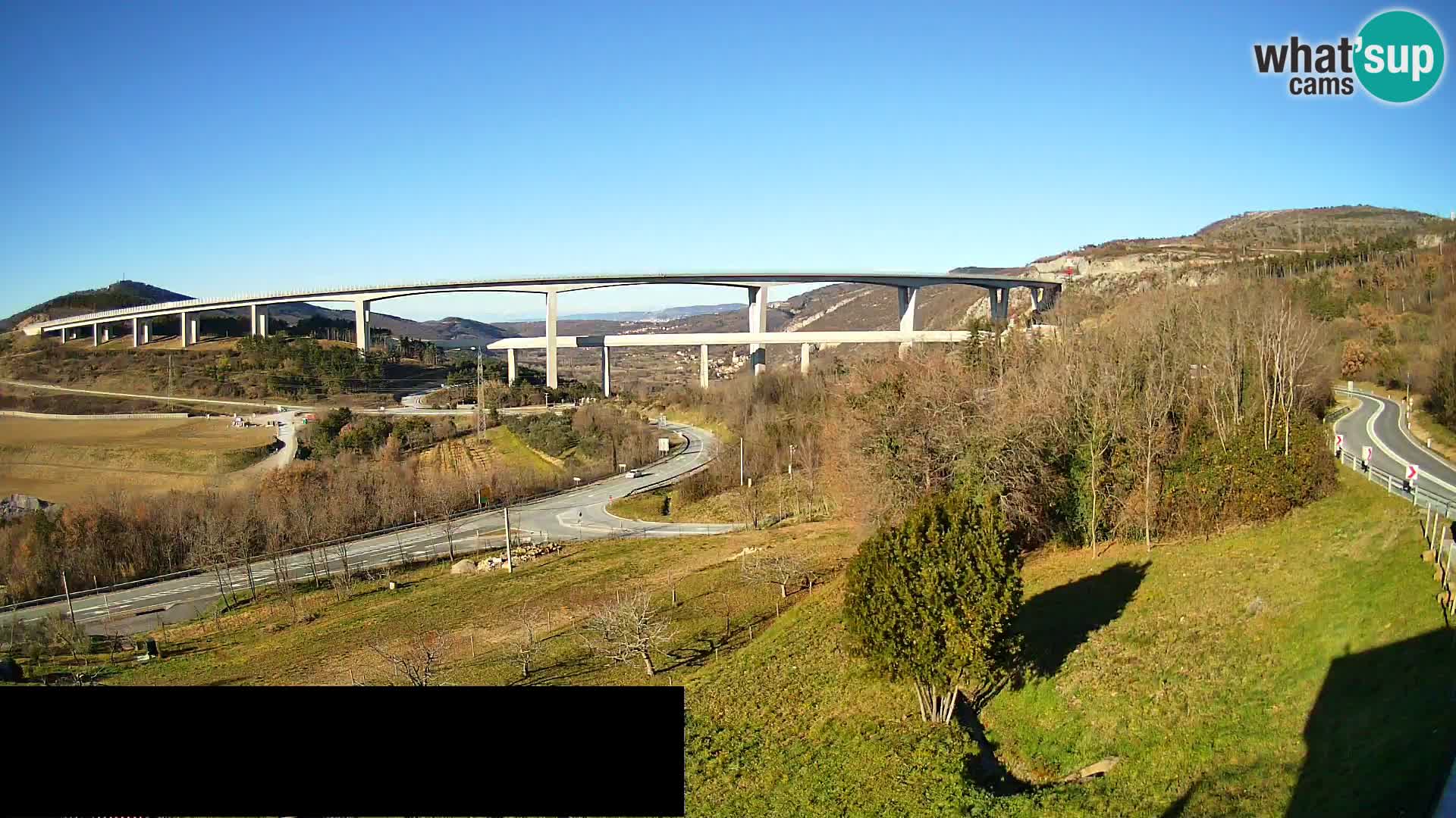 Livecam  Črni Kal Viadotto – panorama dal Viki Burger