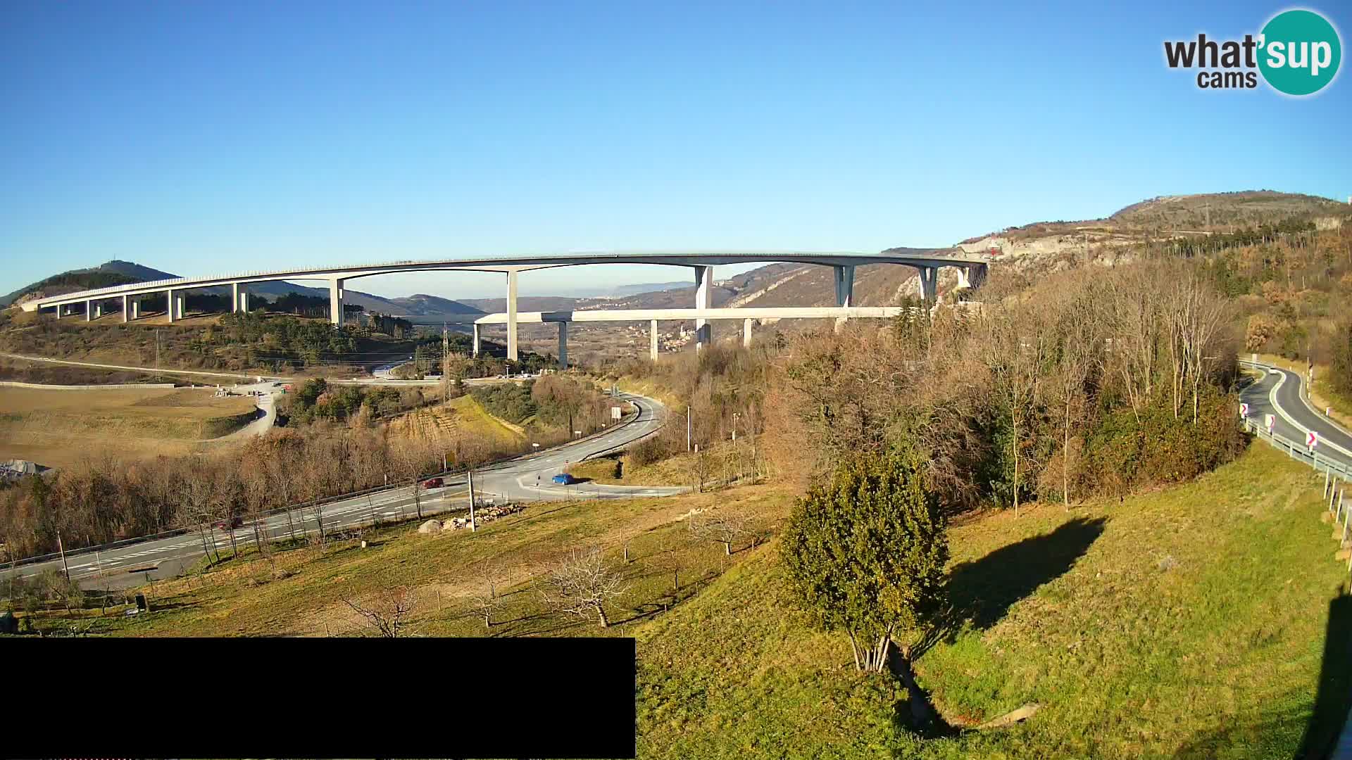 Livecam  Črni Kal Viadotto – panorama dal Viki Burger