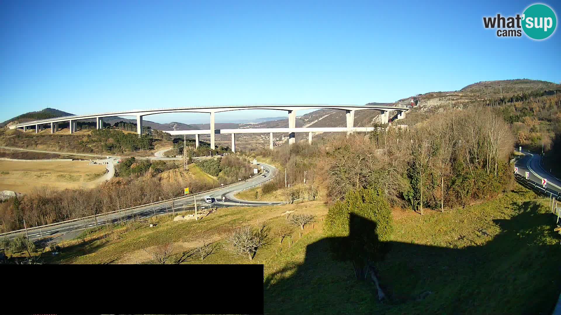 Livecam  Črni Kal Viadotto – panorama dal Viki Burger