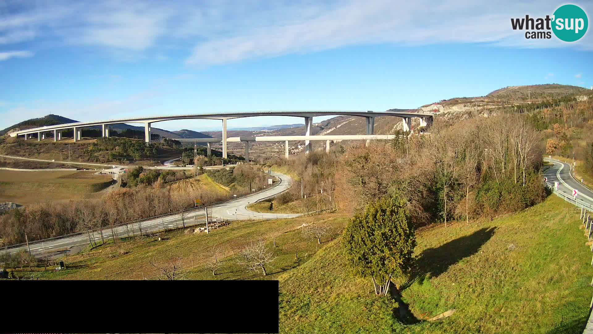 Livecam  Črni Kal Viadotto – panorama dal Viki Burger