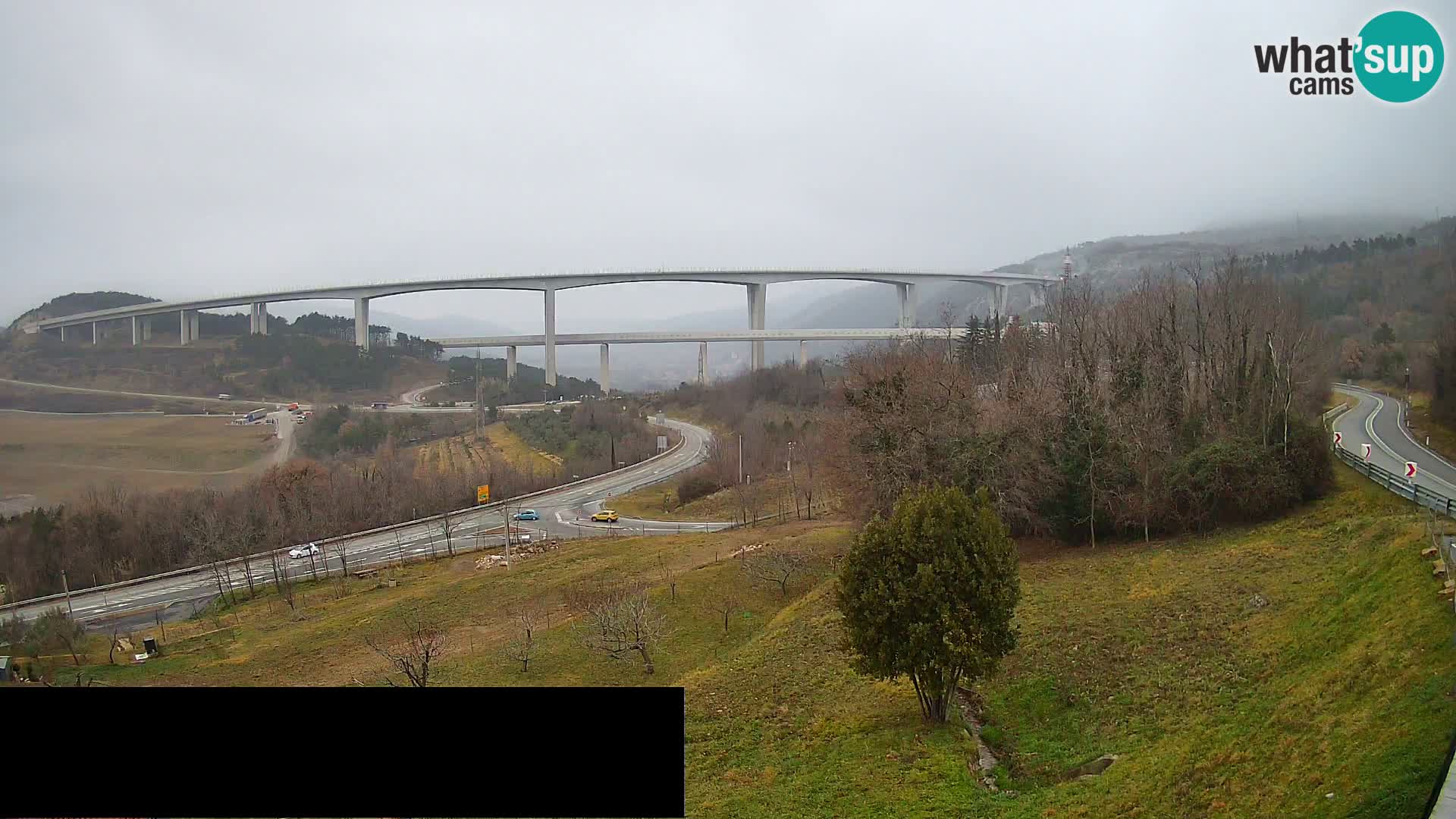 Livecam  Črni Kal Viadotto – panorama dal Viki Burger