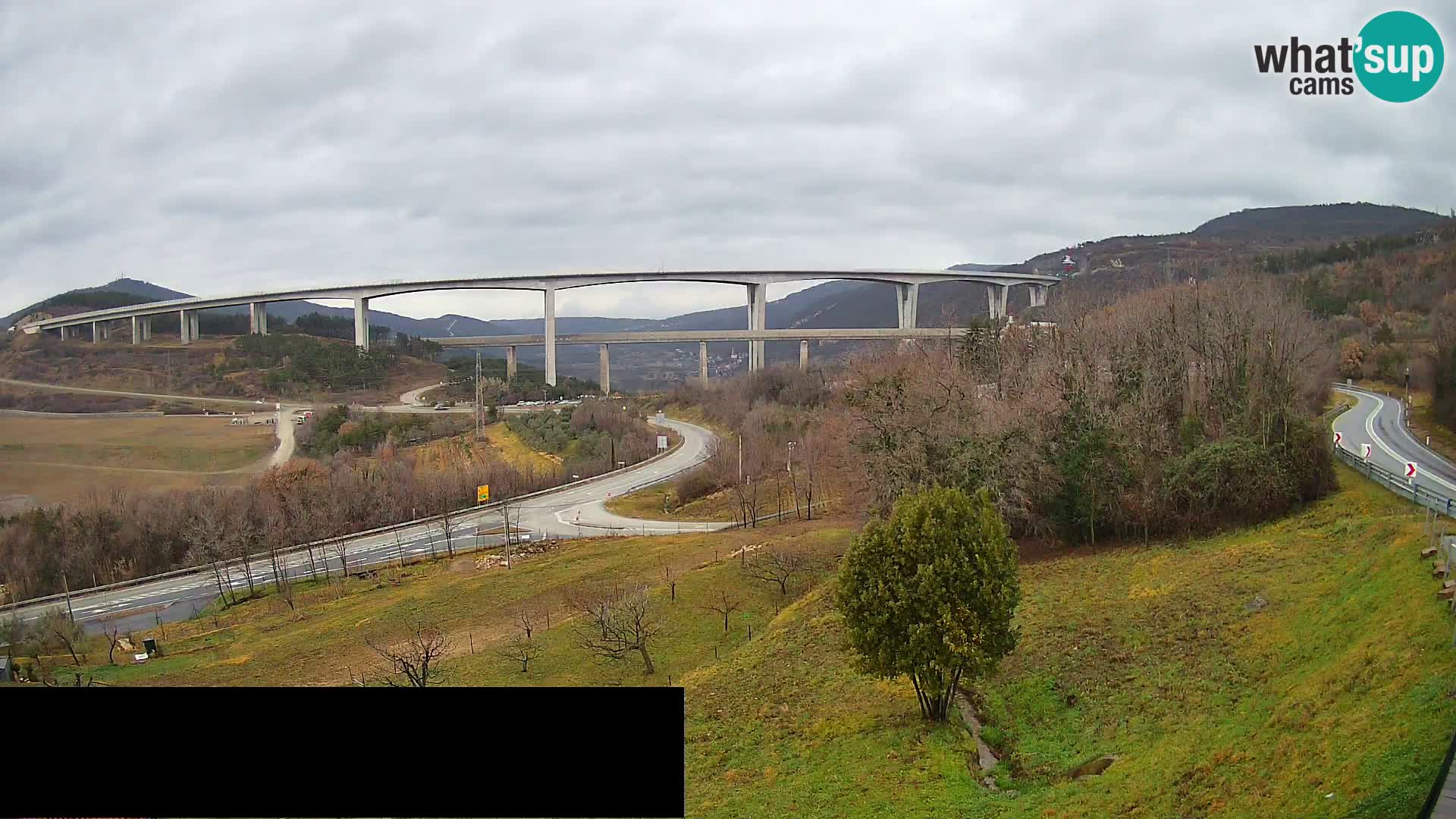 Livecam  Črni Kal Viadotto – panorama dal Viki Burger