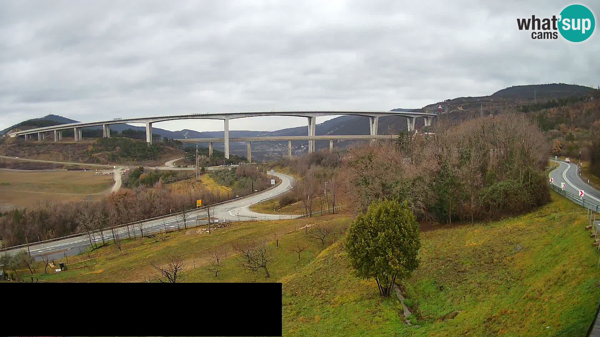 Livecam  Črni Kal Viadotto – panorama dal Viki Burger