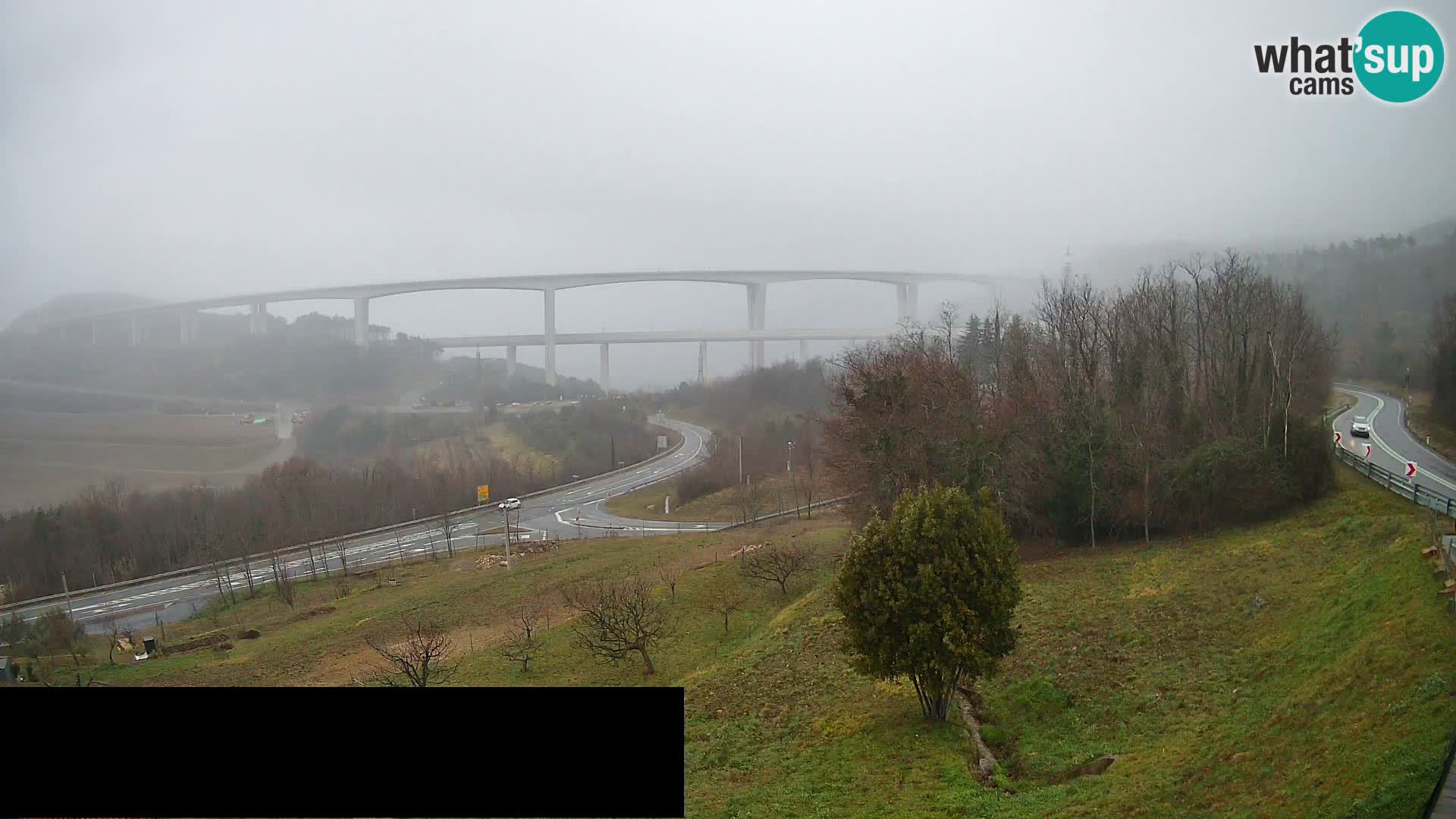 Kamera v živo Črni Kal Viadukt – pogled z Viki Burgerja