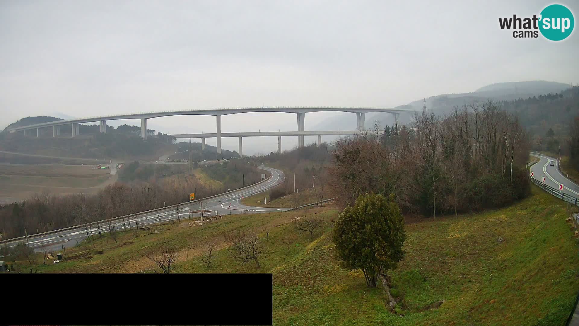 Livecam  Črni Kal Viadotto – panorama dal Viki Burger