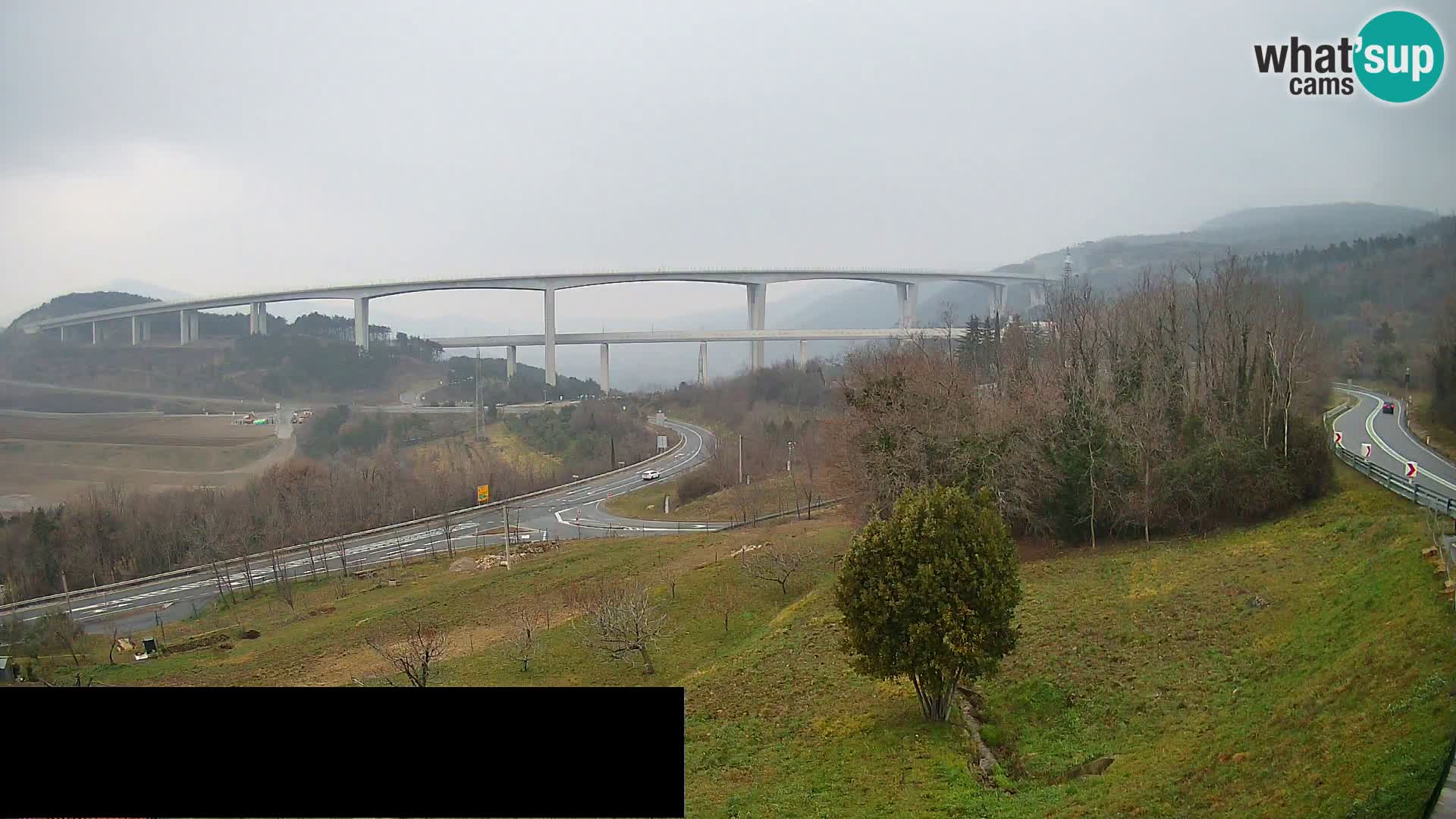 Livecam  Črni Kal Viadotto – panorama dal Viki Burger