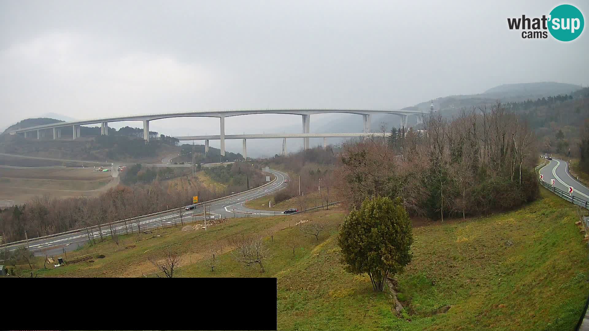 Livecam  Črni Kal Viadotto – panorama dal Viki Burger