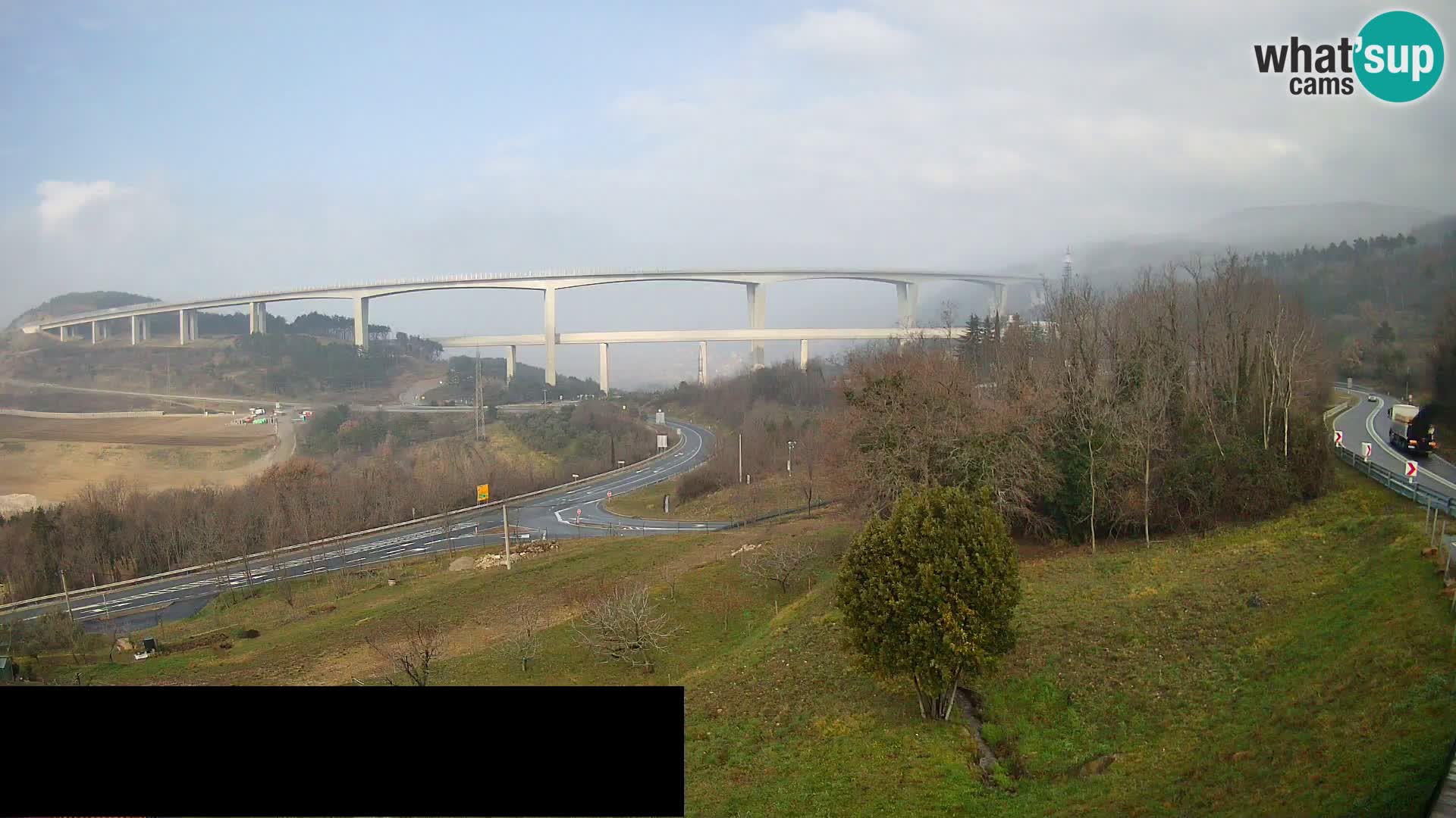 Livecam  Črni Kal Viadotto – panorama dal Viki Burger