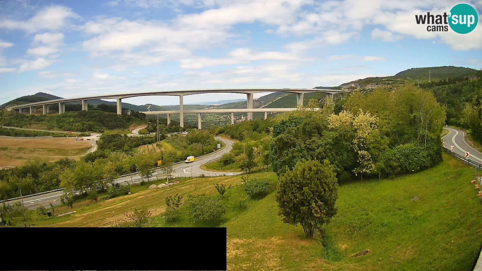 Kamera v živo Črni Kal Viadukt – pogled z Viki Burgerja