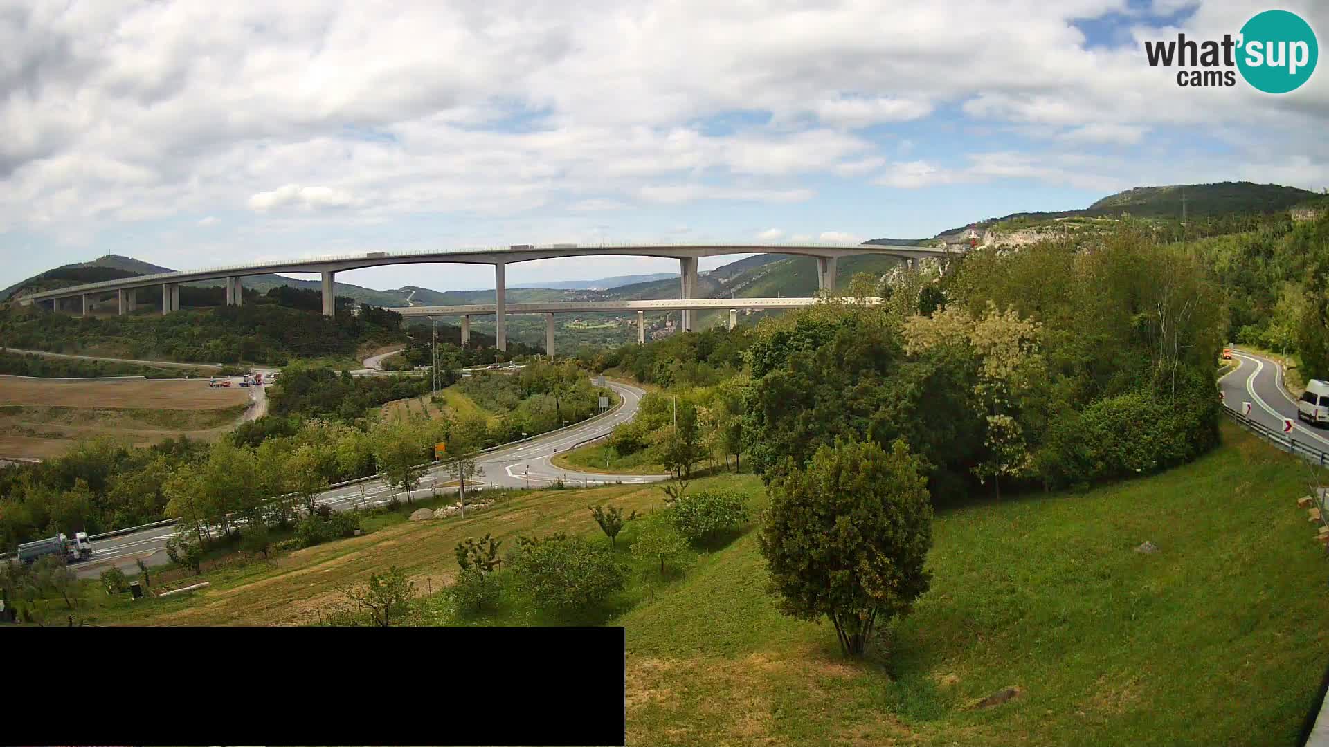 Webcam Črni Kal Viaduct – view from Viki Burger