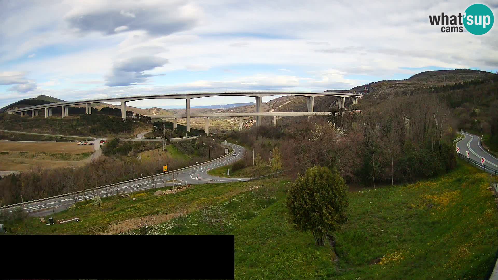 Livecam  Črni Kal Viadotto – panorama dal Viki Burger