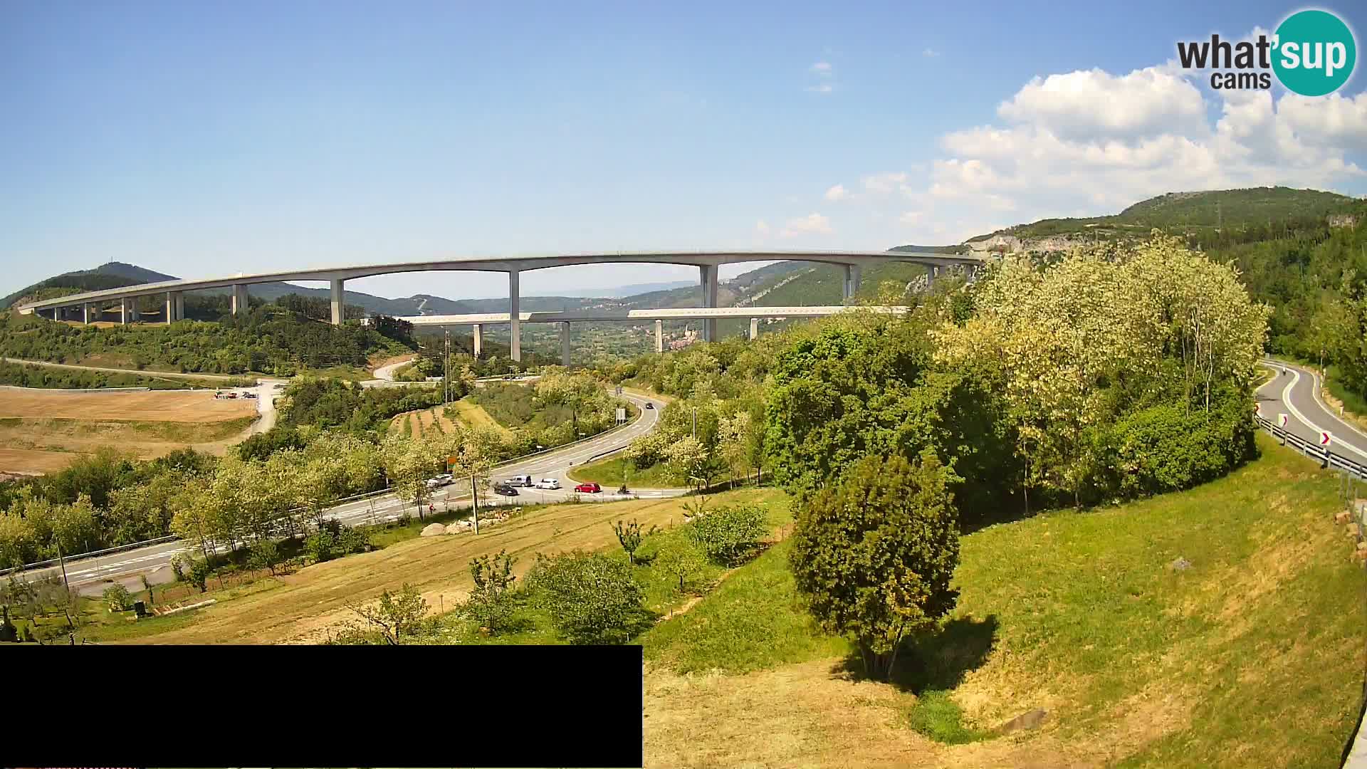Livecam  Črni Kal Viadotto – panorama dal Viki Burger