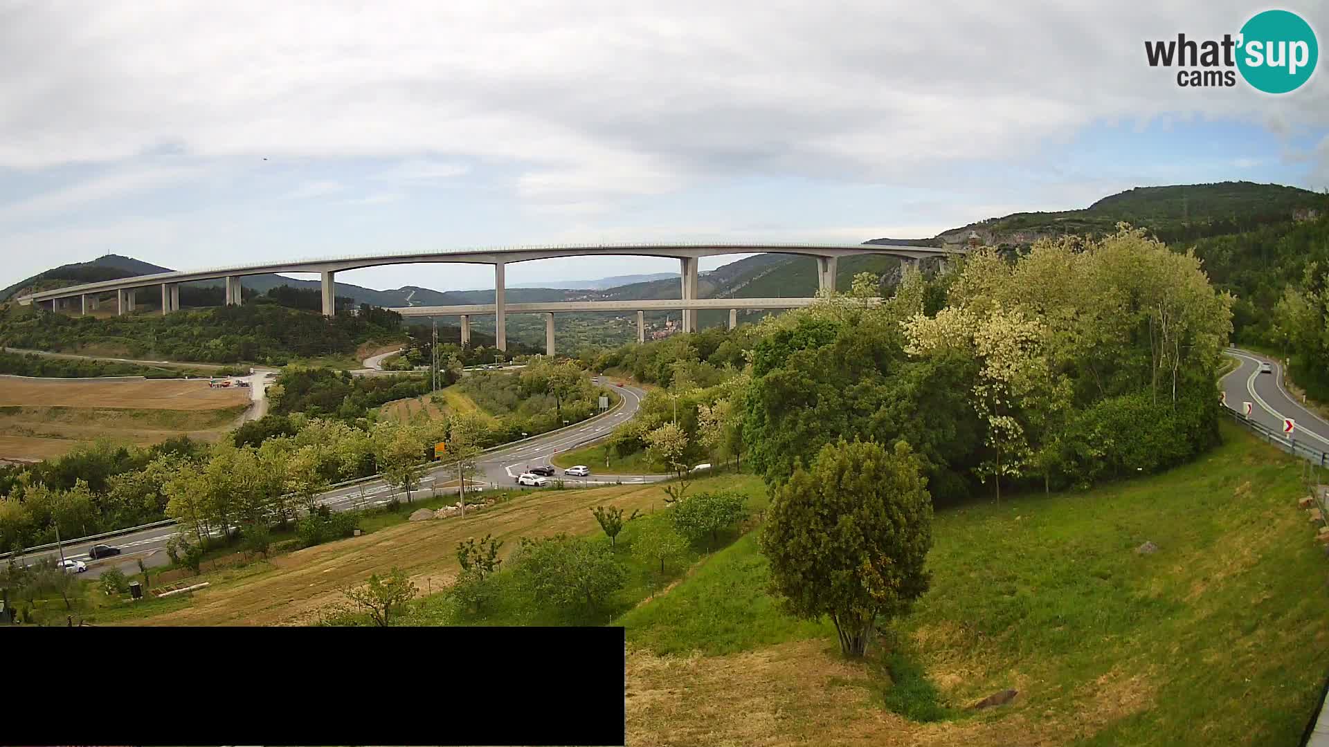Livecam  Črni Kal Viadotto – panorama dal Viki Burger