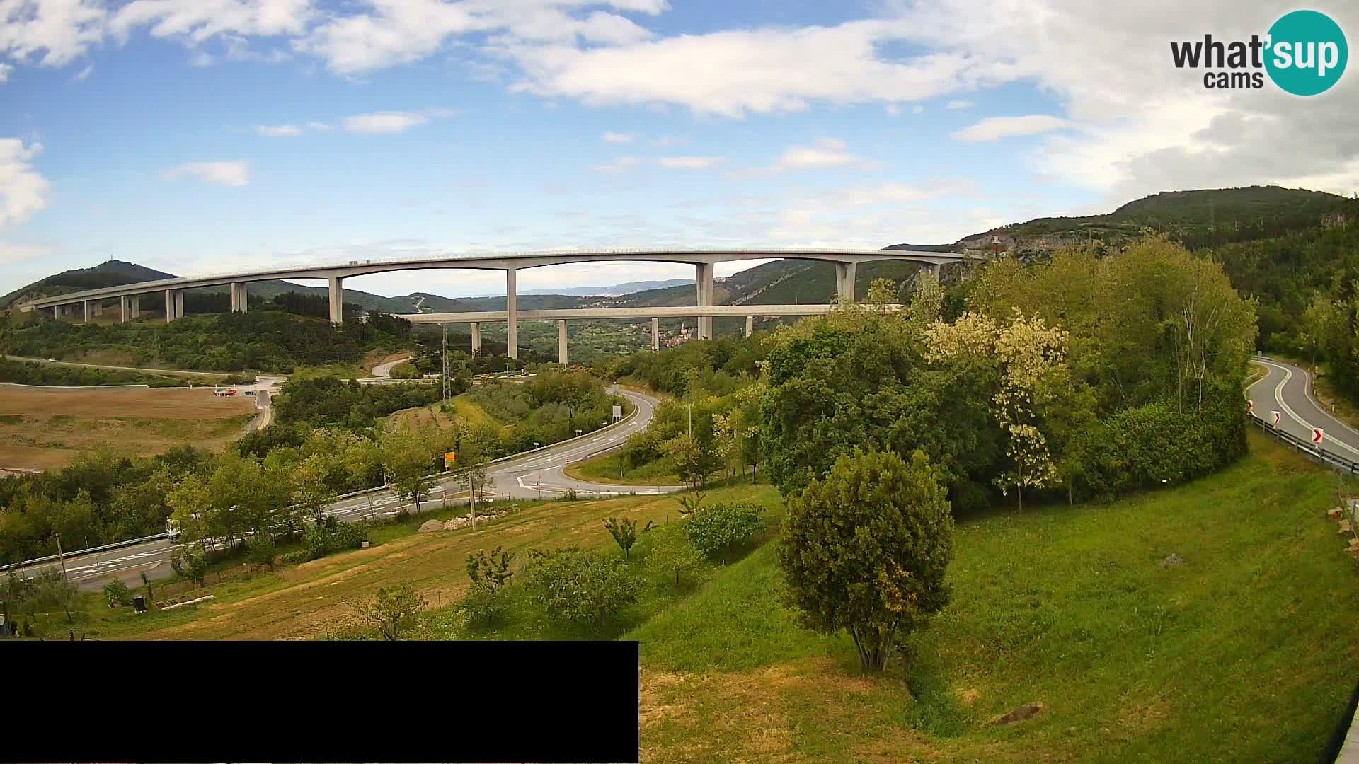 Kamera v živo Črni Kal Viadukt – pogled z Viki Burgerja