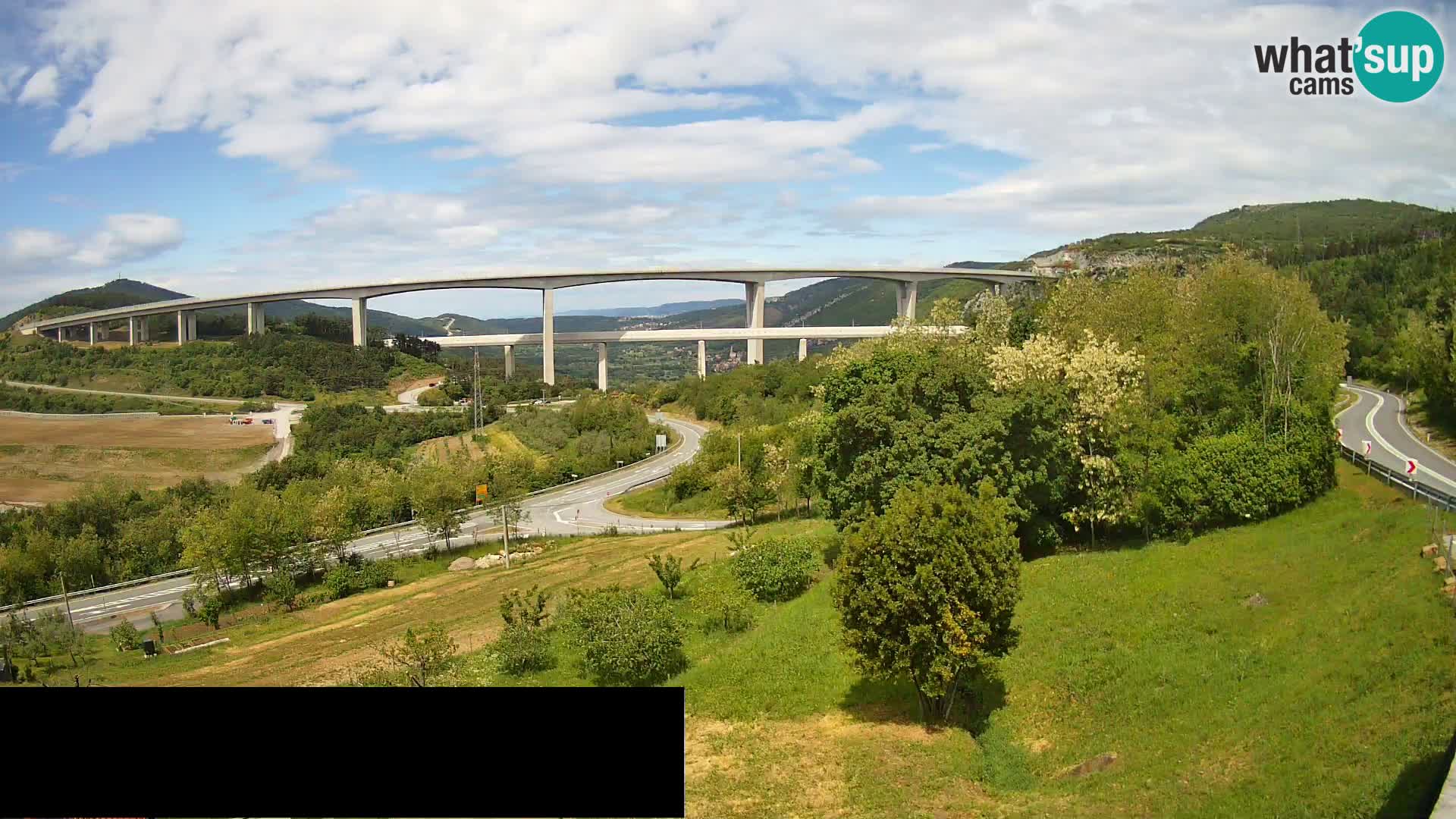 Livecam  Črni Kal Viadotto – panorama dal Viki Burger