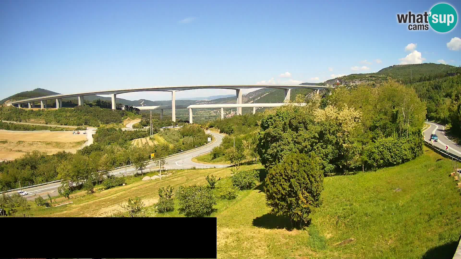 Livecam  Črni Kal Viadotto – panorama dal Viki Burger