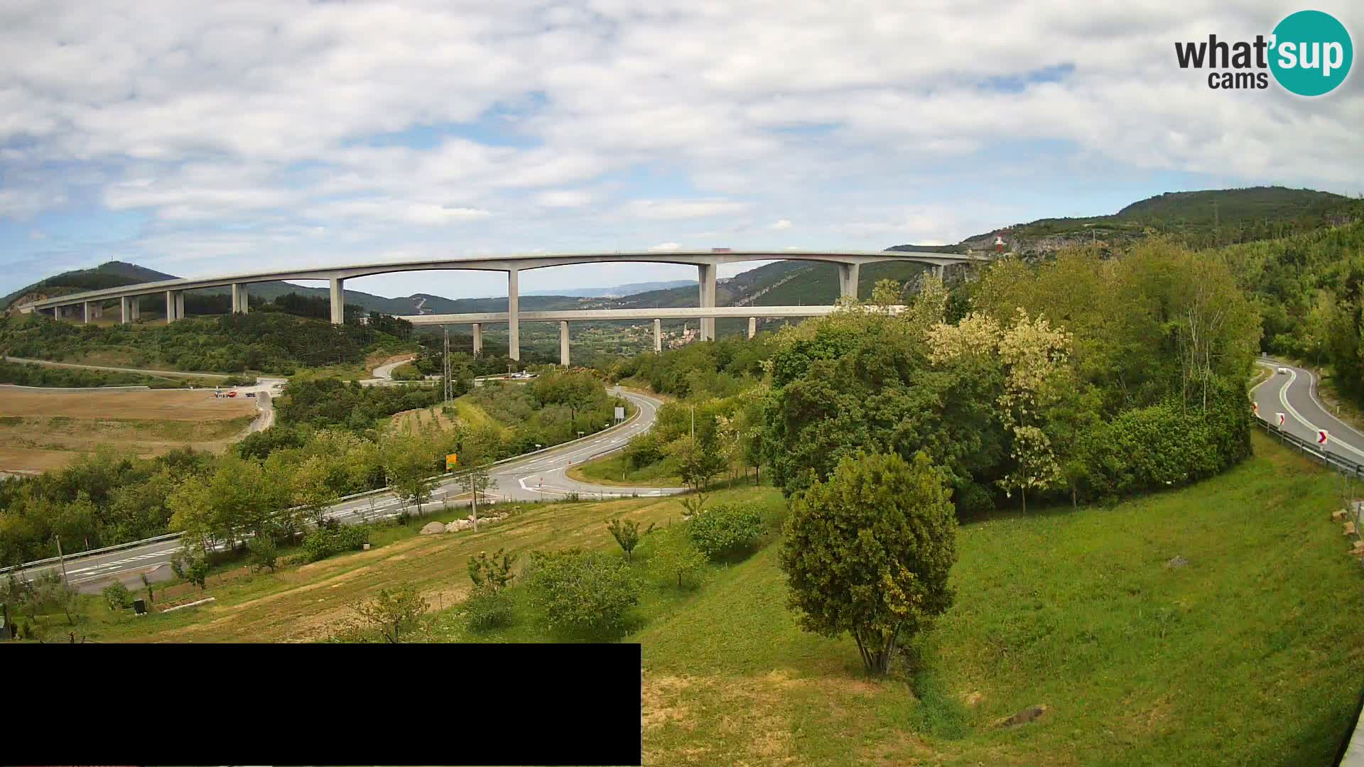 Livecam  Črni Kal Viadotto – panorama dal Viki Burger