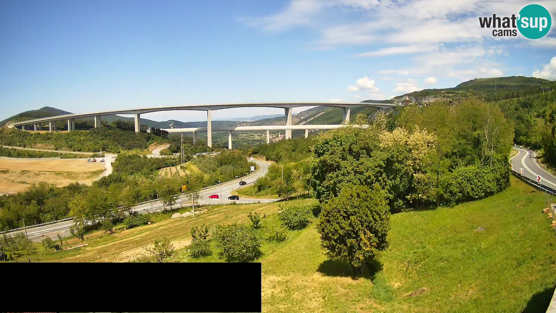 Webcam Črni Kal Viaduct – view from Viki Burger