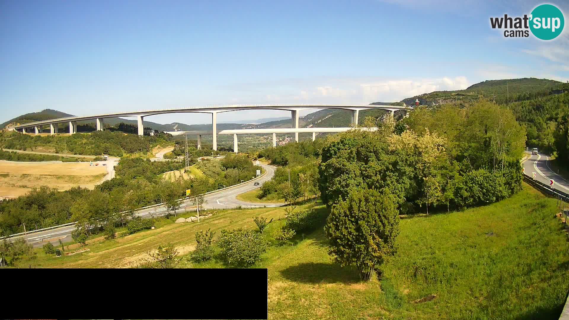Livecam  Črni Kal Viadotto – panorama dal Viki Burger