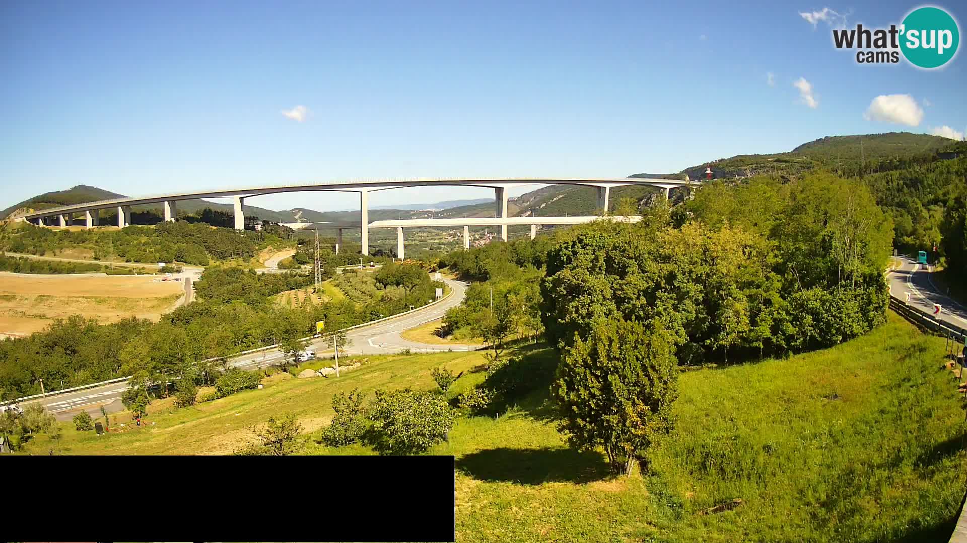 Livecam  Črni Kal Viadotto – panorama dal Viki Burger