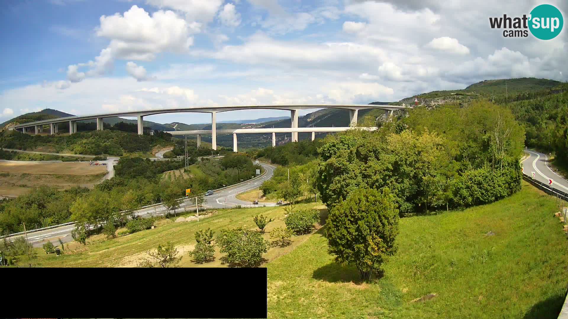 Livecam  Črni Kal Viadotto – panorama dal Viki Burger