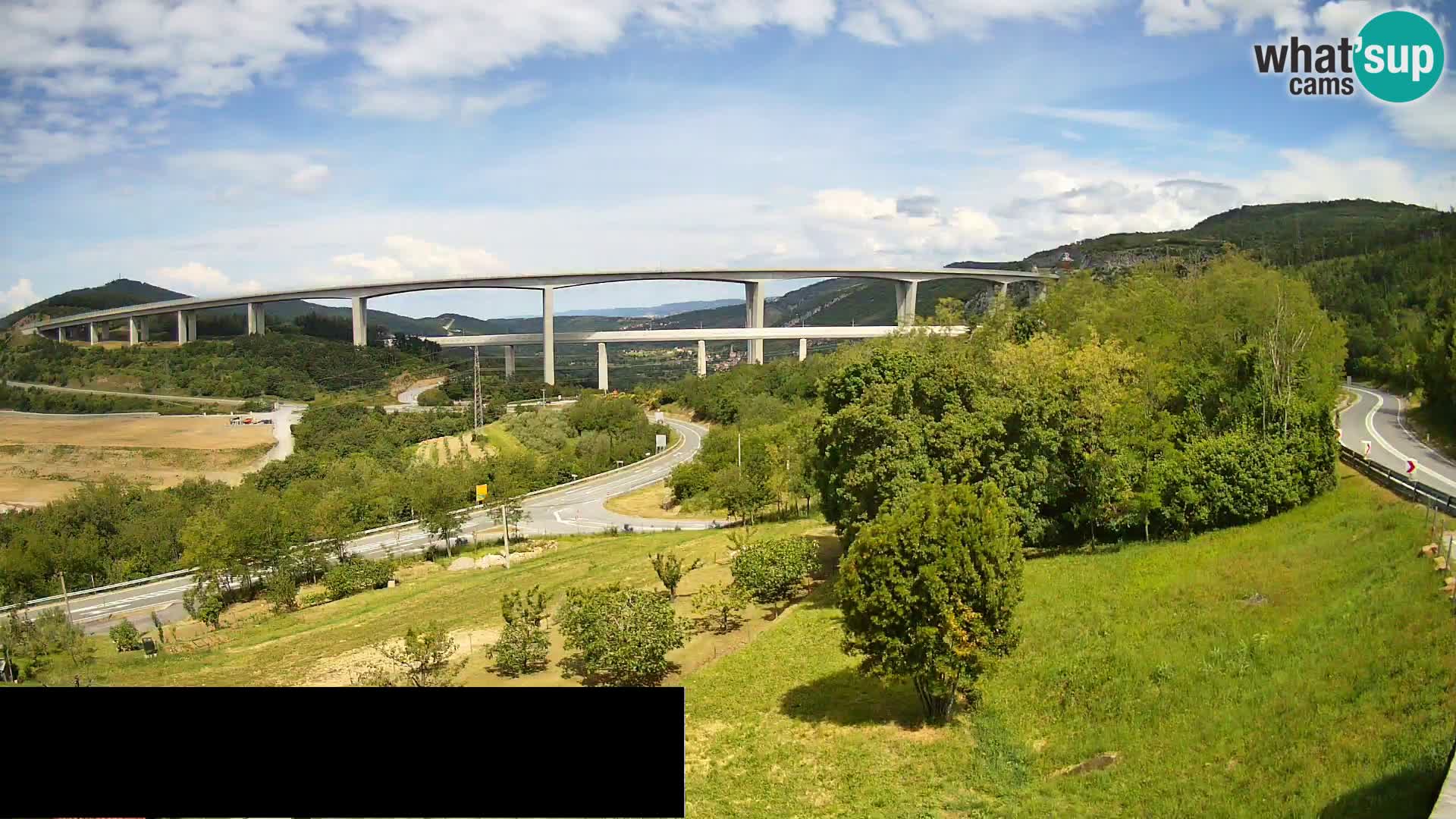 Webcam Črni Kal Viaduct – view from Viki Burger