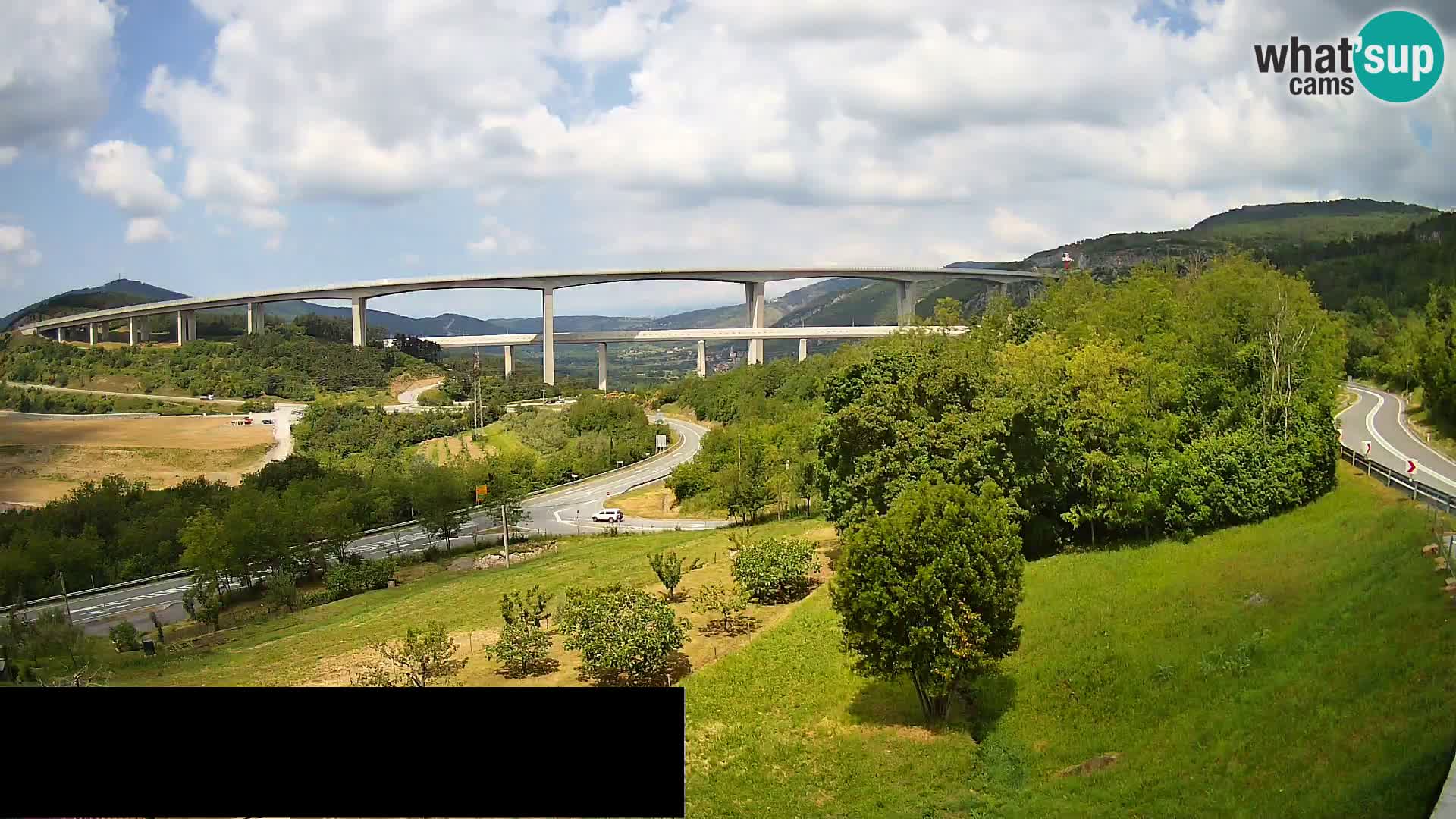 Webcam Črni Kal Viaduct – view from Viki Burger