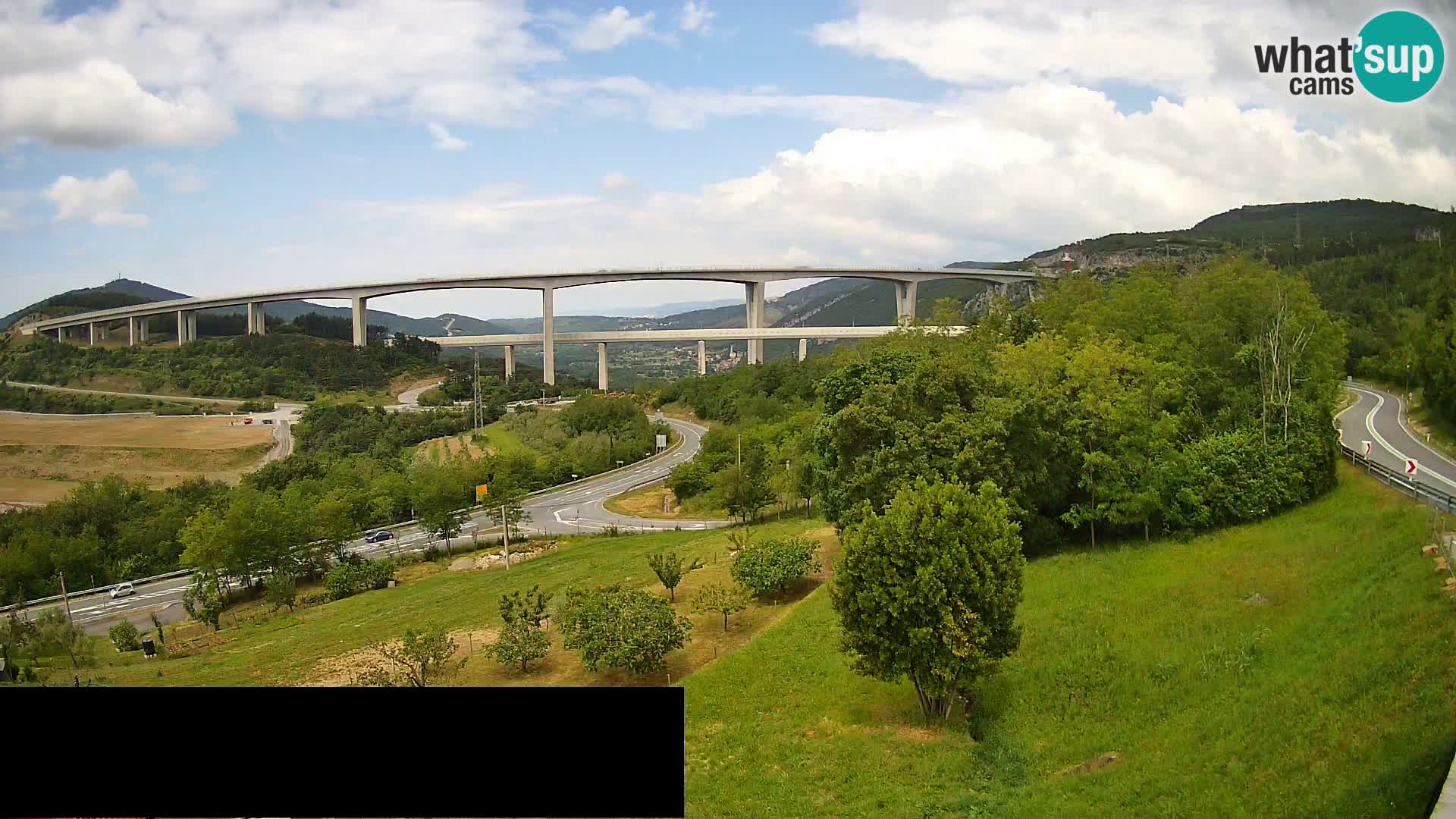 Webcam Črni Kal Viaduct – view from Viki Burger