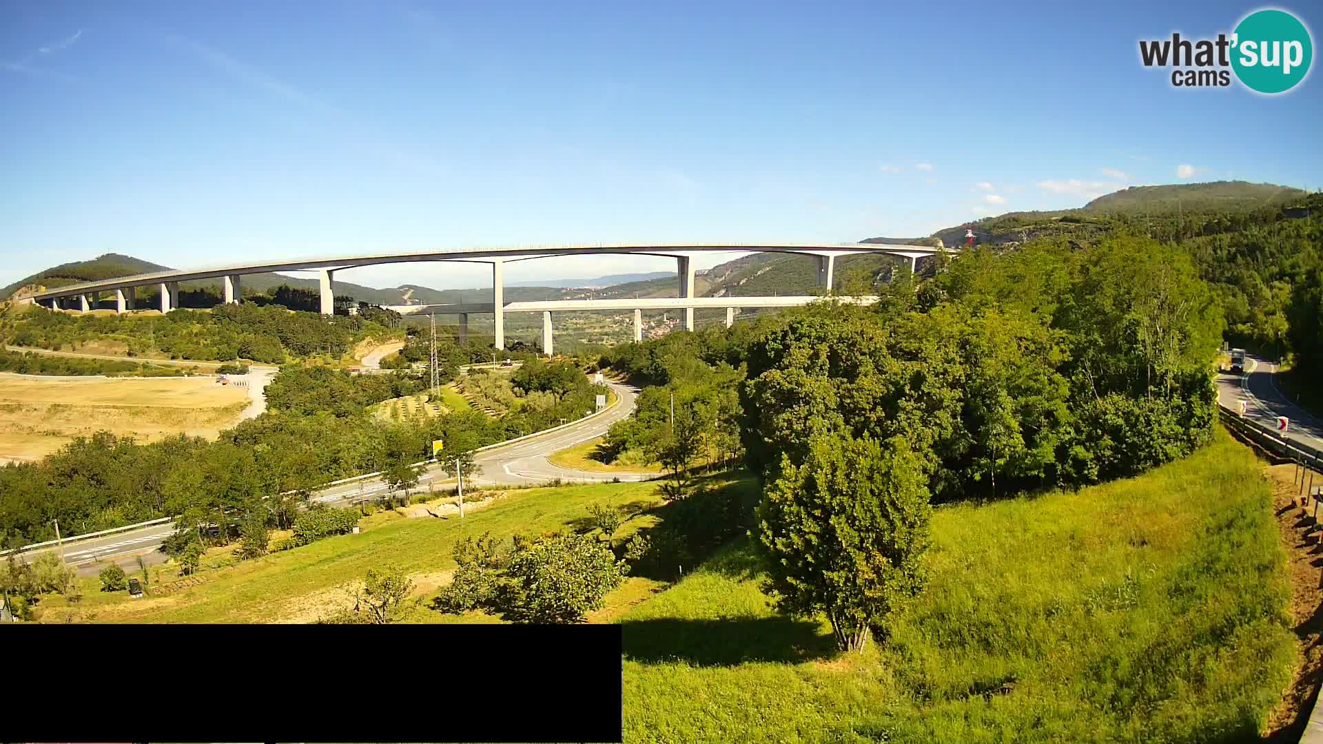 Livecam  Črni Kal Viadotto – panorama dal Viki Burger