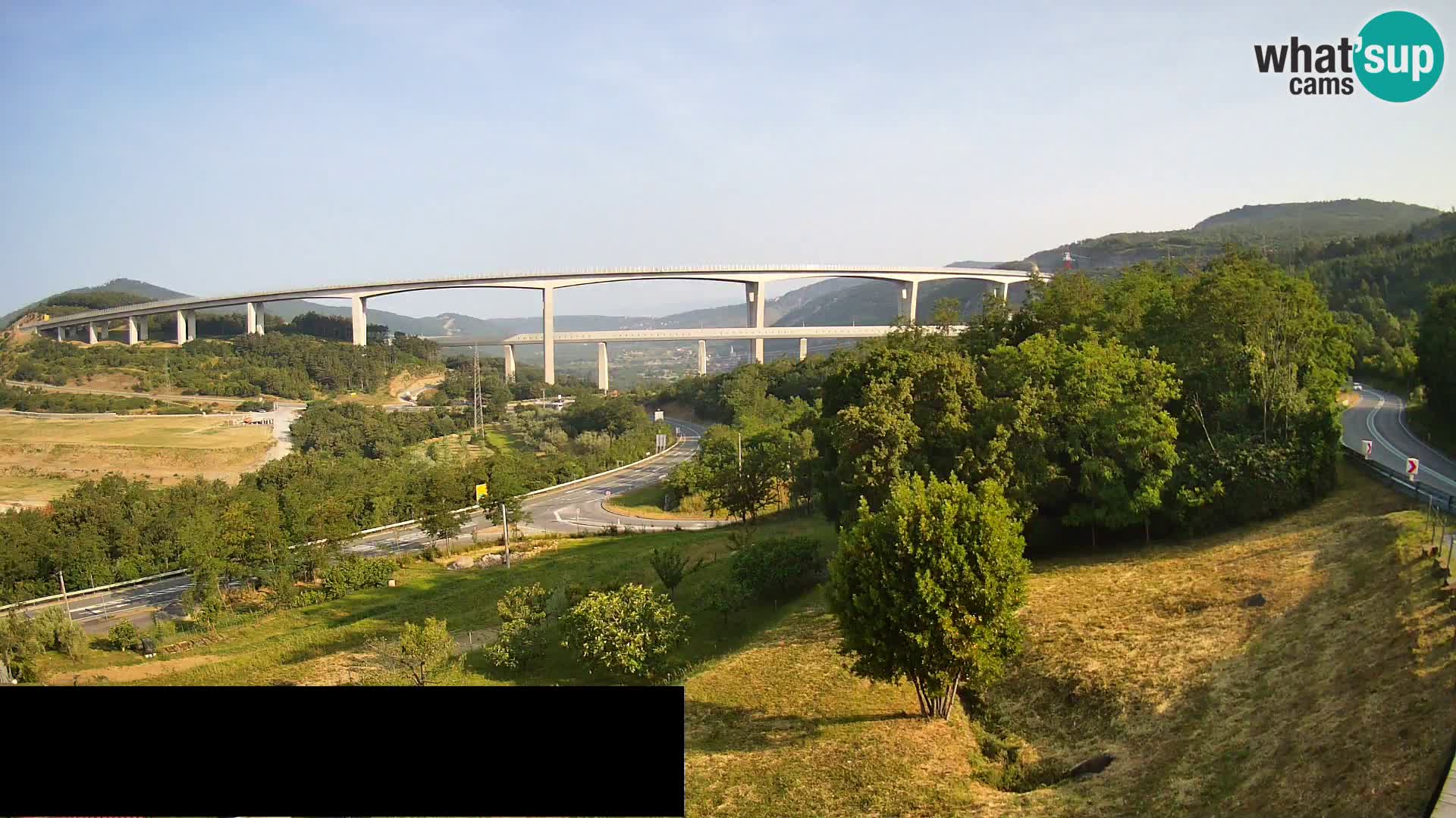 Webcam Črni Kal Viaduct – view from Viki Burger