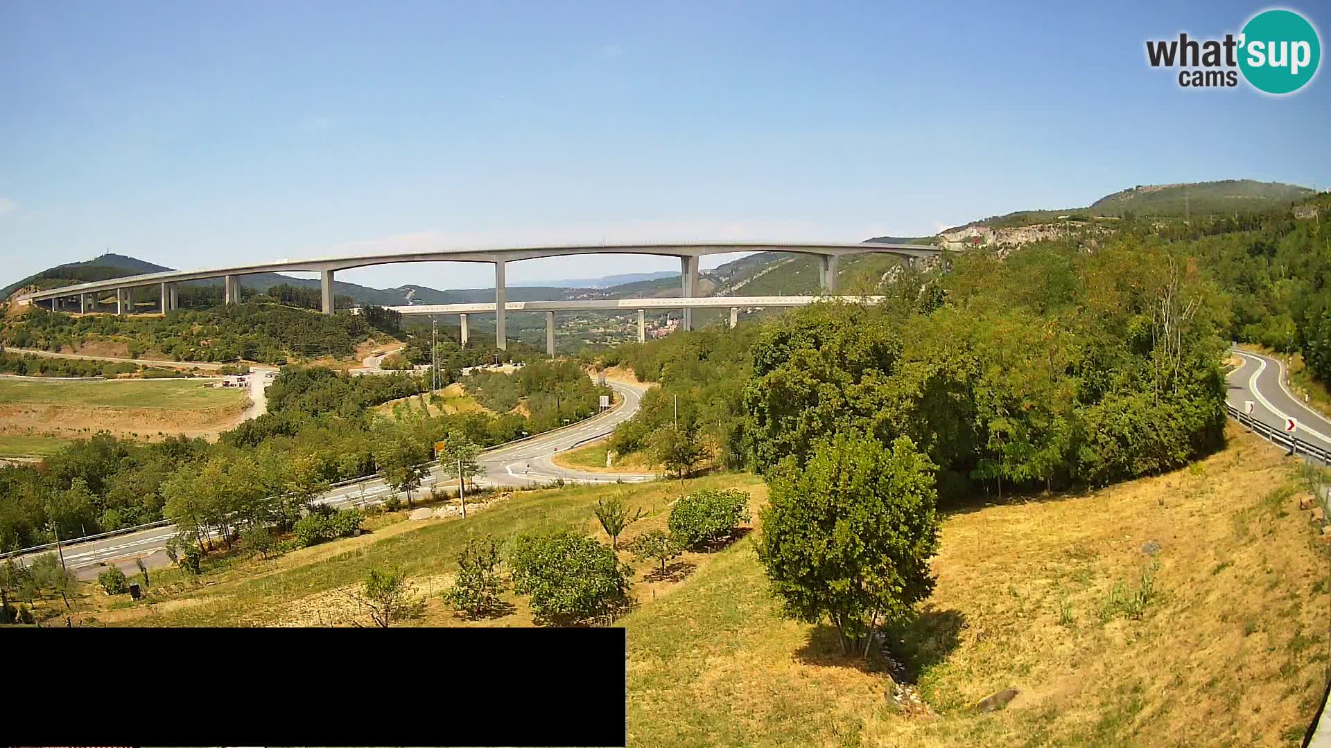 Livecam  Črni Kal Viadotto – panorama dal Viki Burger
