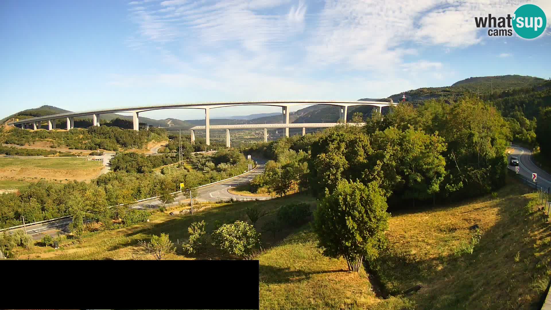 Livecam  Črni Kal Viadotto – panorama dal Viki Burger