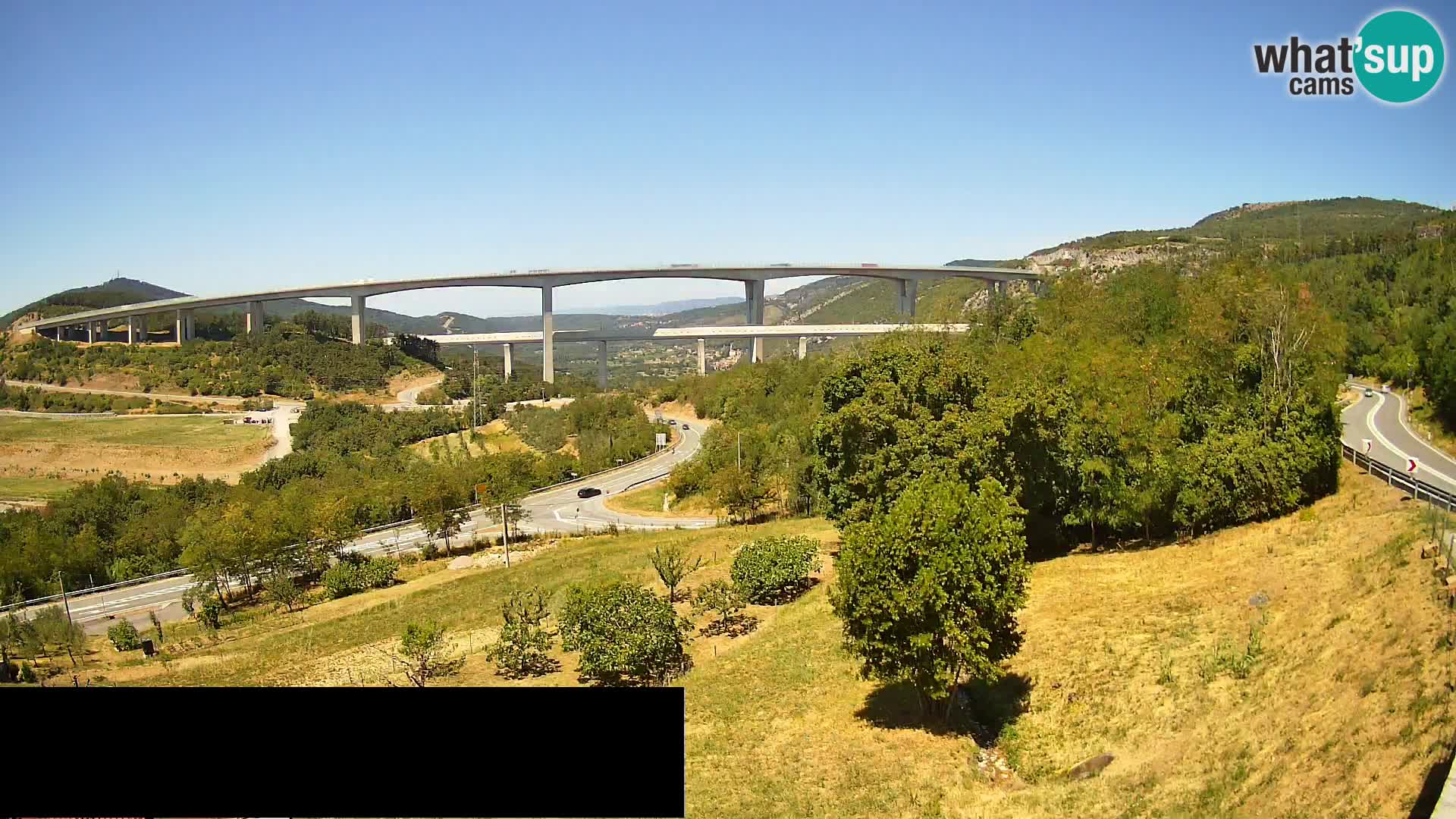 Livecam  Črni Kal Viadotto – panorama dal Viki Burger