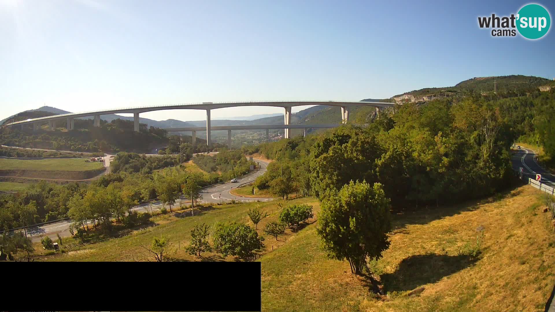 Livecam  Črni Kal Viadotto – panorama dal Viki Burger