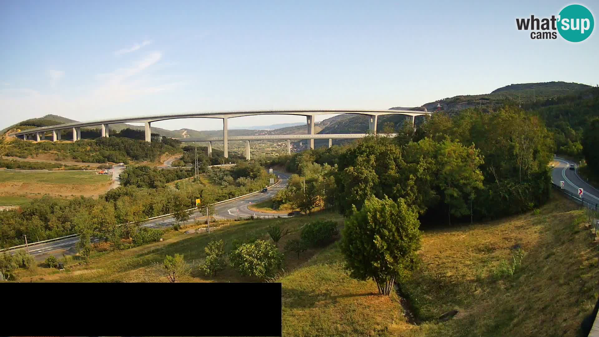 Livecam  Črni Kal Viadotto – panorama dal Viki Burger