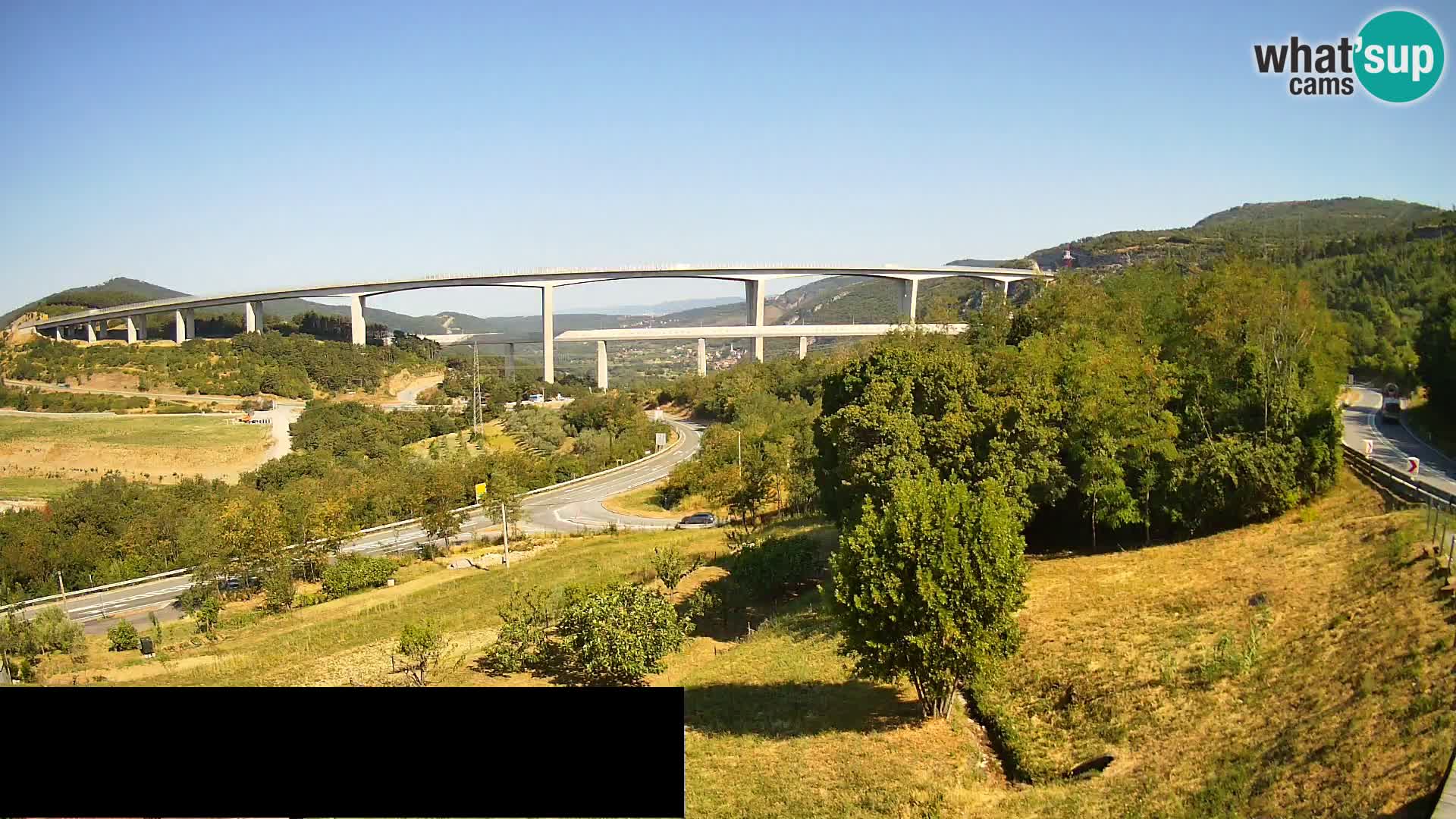 Livecam  Črni Kal Viadotto – panorama dal Viki Burger