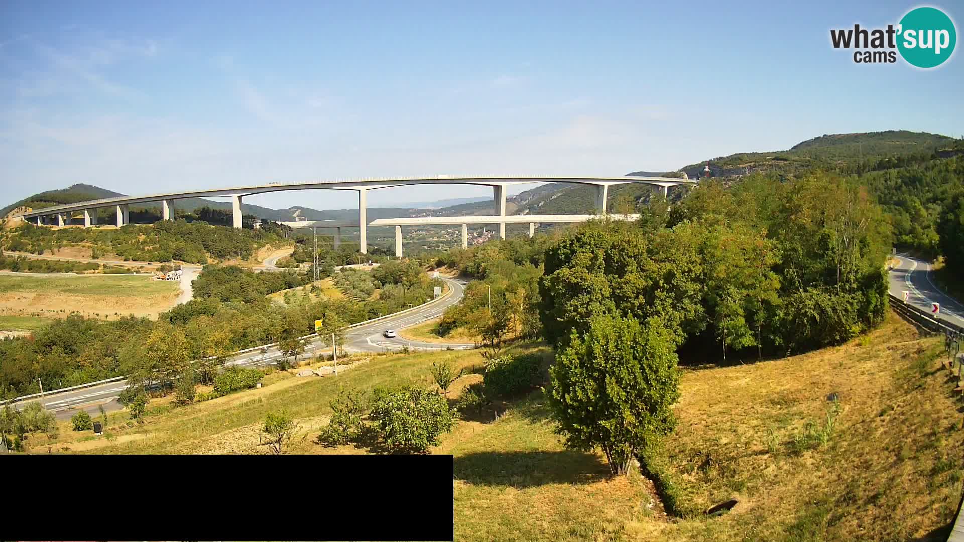 Livecam  Črni Kal Viadotto – panorama dal Viki Burger