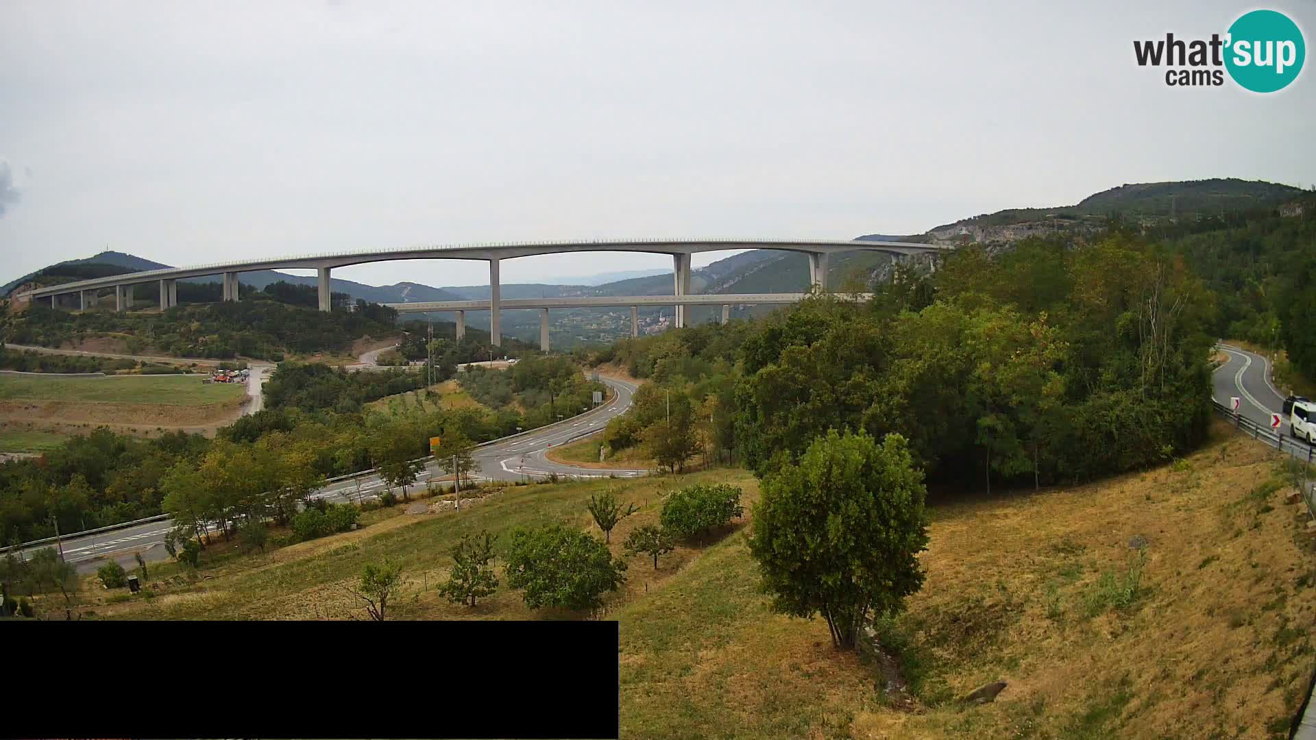 Livecam  Črni Kal Viadotto – panorama dal Viki Burger