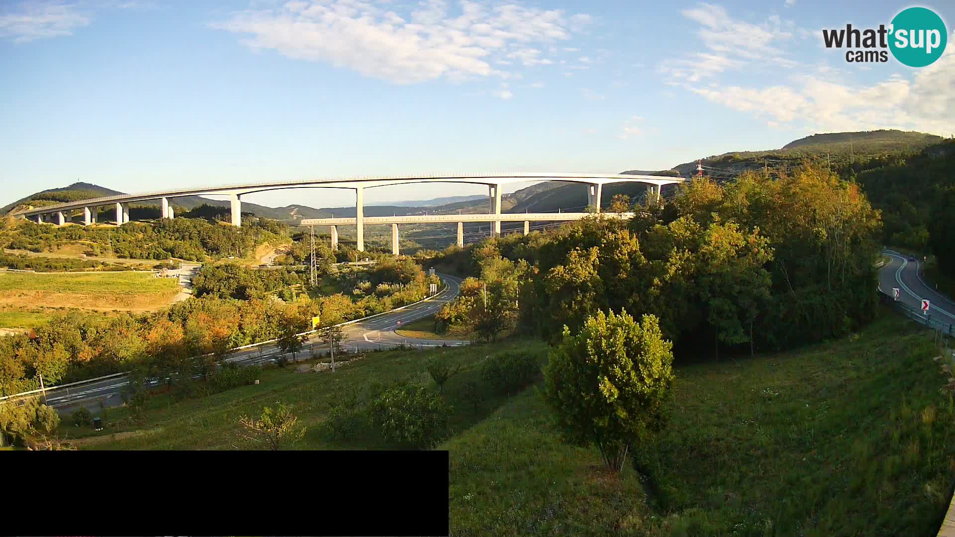 Livecam  Črni Kal Viadotto – panorama dal Viki Burger
