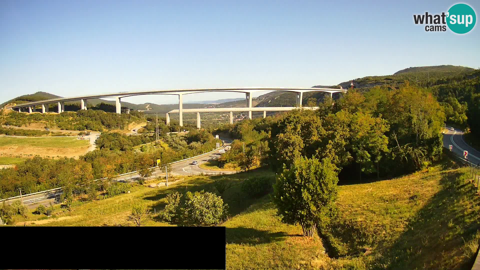 Livecam  Črni Kal Viadotto – panorama dal Viki Burger