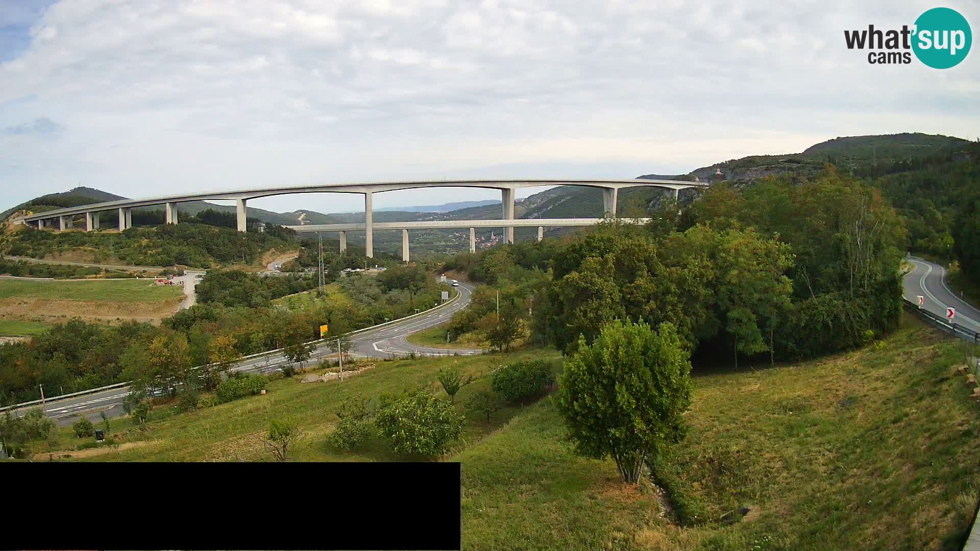 Livecam  Črni Kal Viadotto – panorama dal Viki Burger