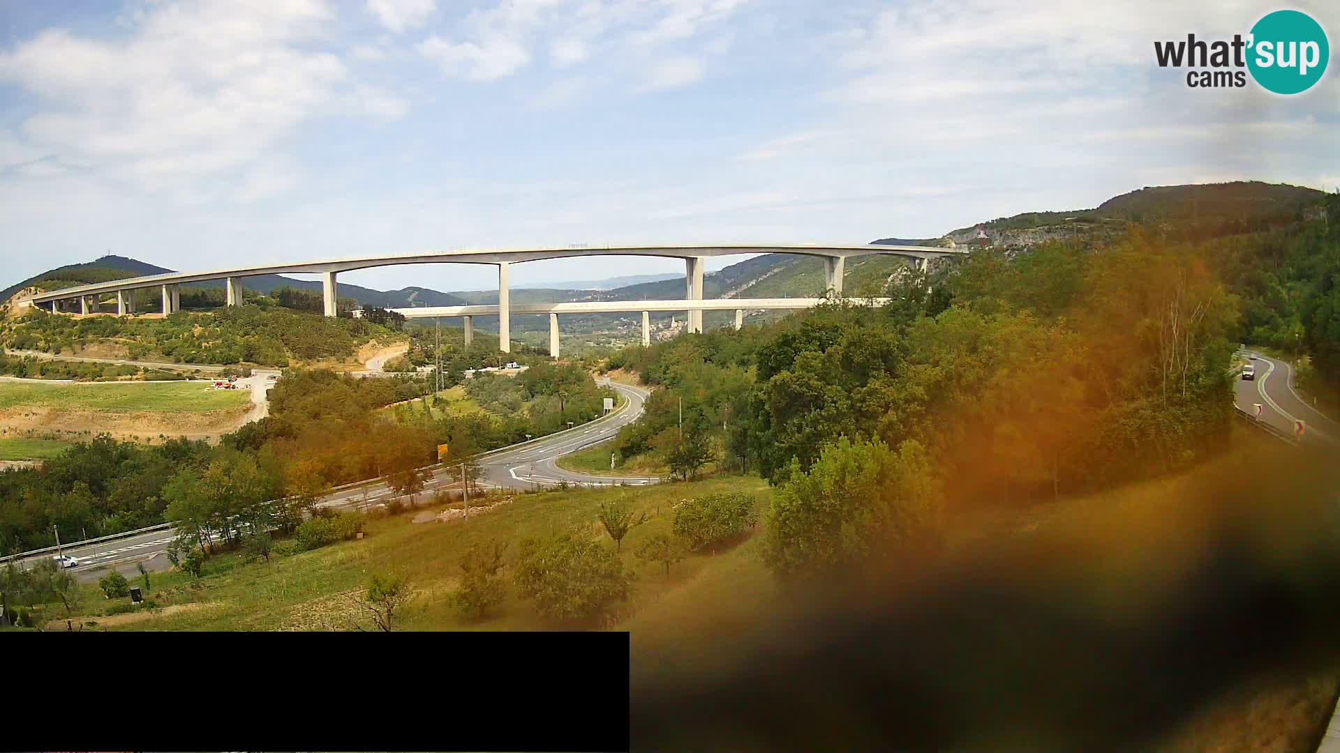 Livecam  Črni Kal Viadotto – panorama dal Viki Burger