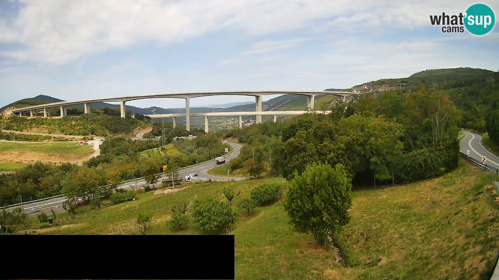 Livecam  Črni Kal Viadotto – panorama dal Viki Burger