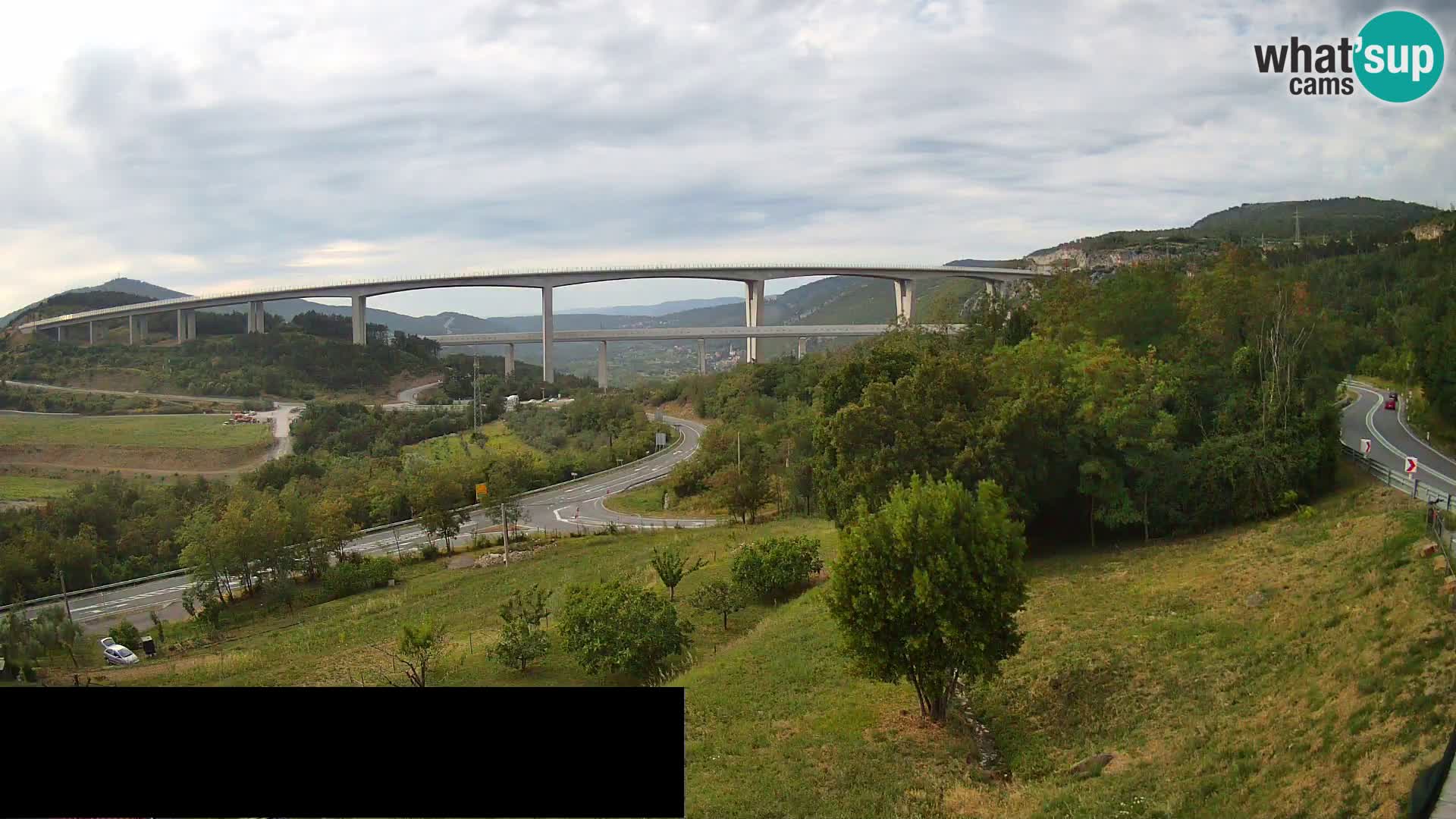 Livecam  Črni Kal Viadotto – panorama dal Viki Burger